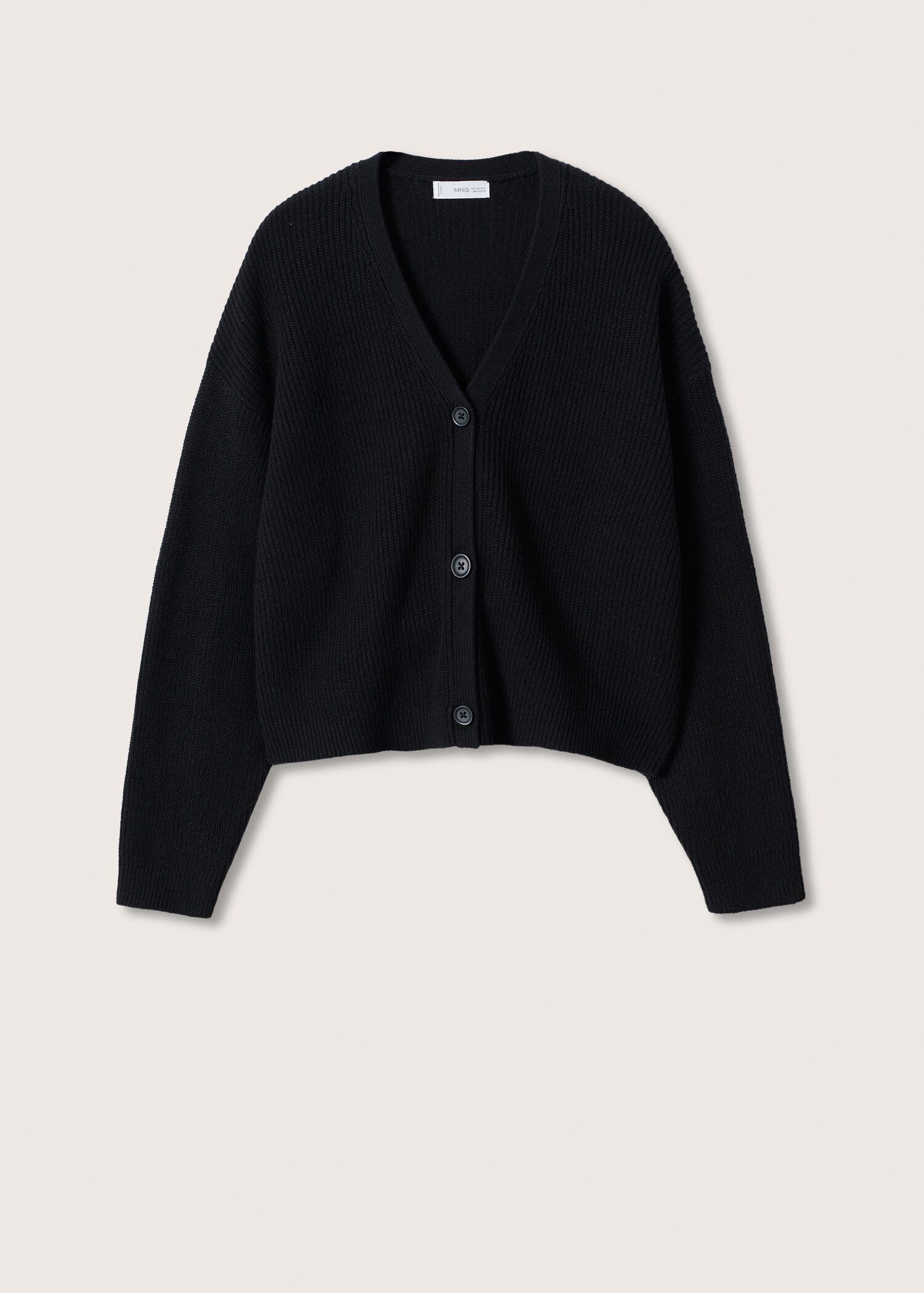 Buttoned ribbed cardigan - Article without model
