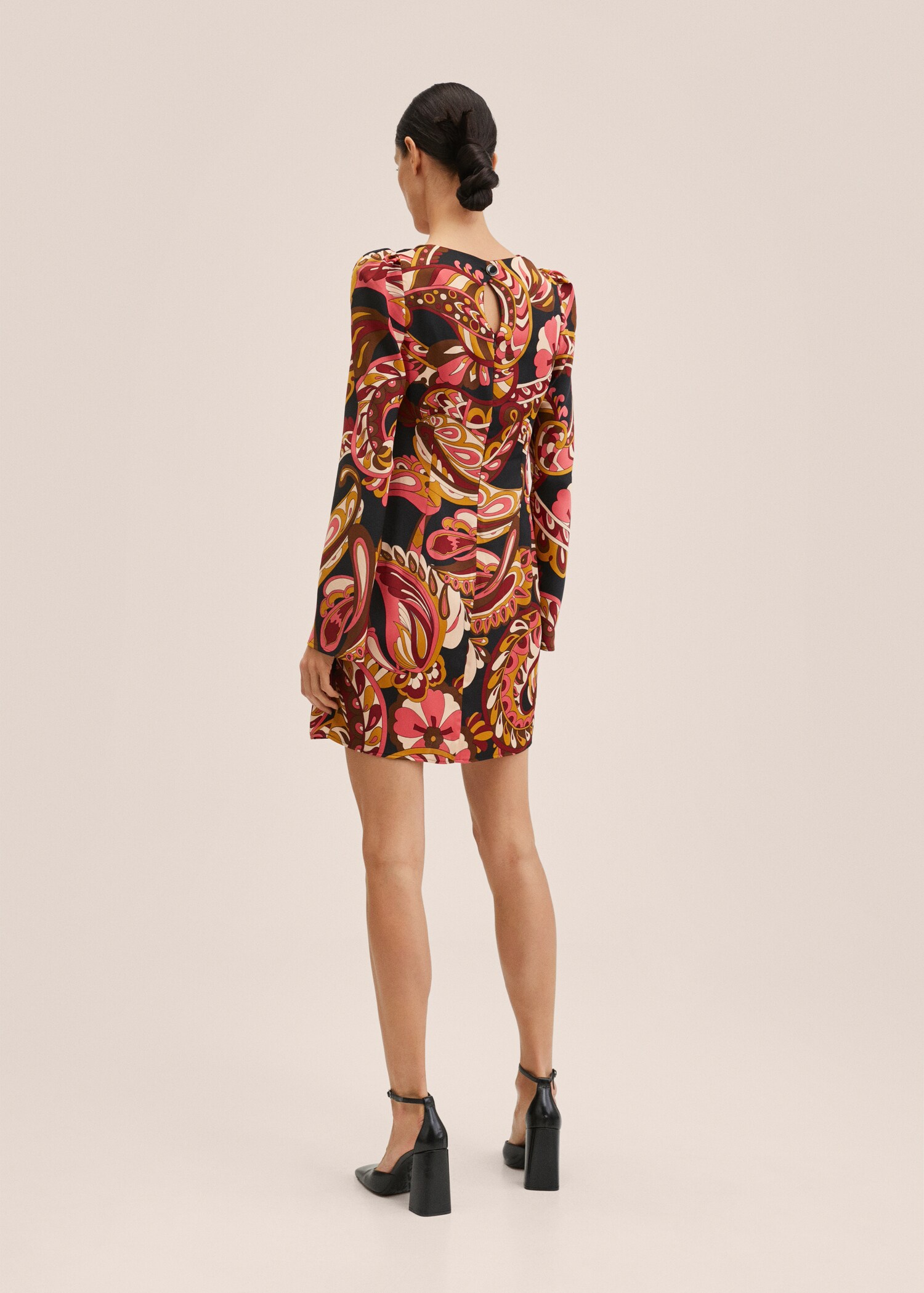 Printkleid mit Ballonärmel - Rückseite des Artikels