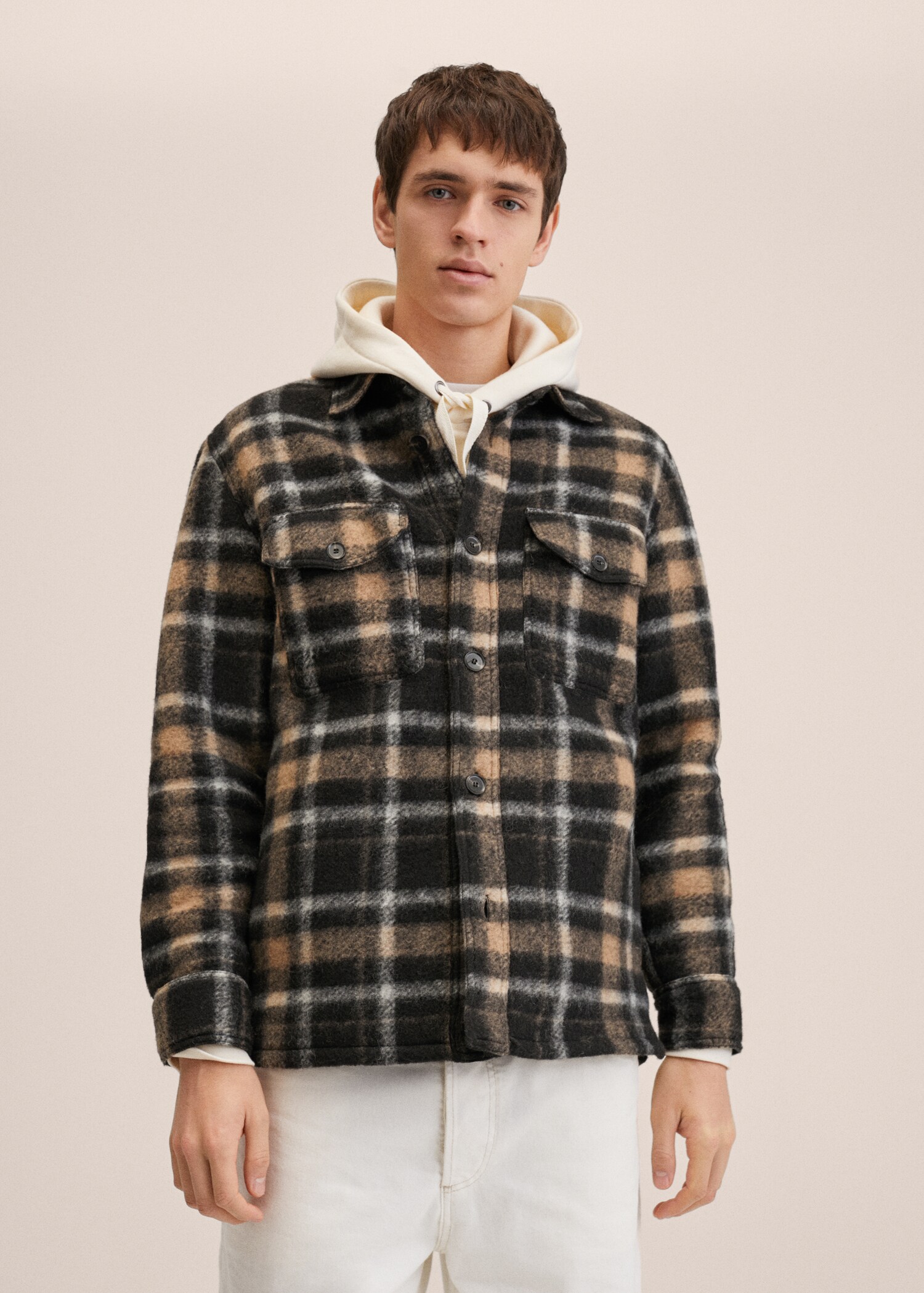 Sobrecamisa lana cuadros - Plano medio