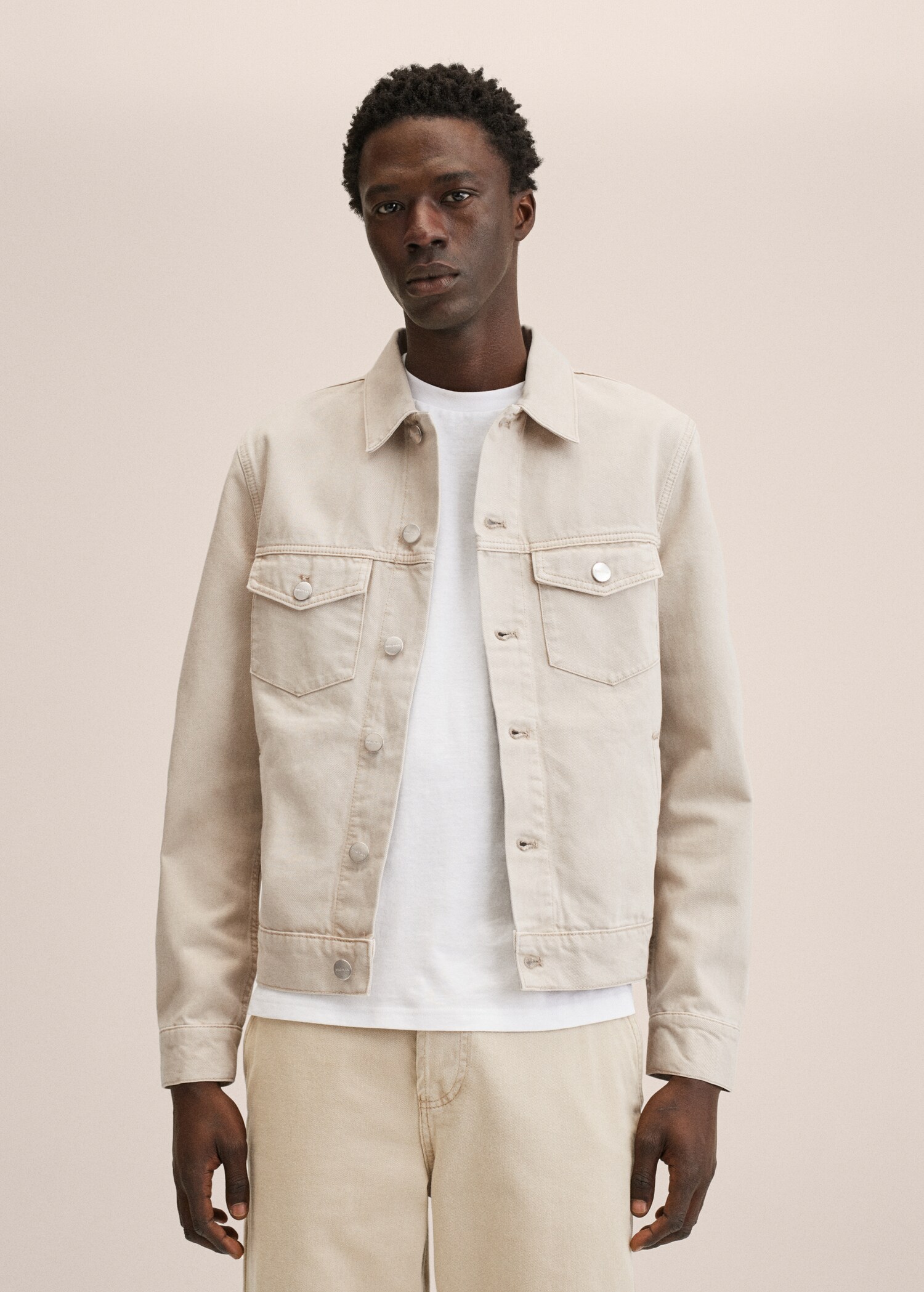 Blouson denim écru - Plan moyen