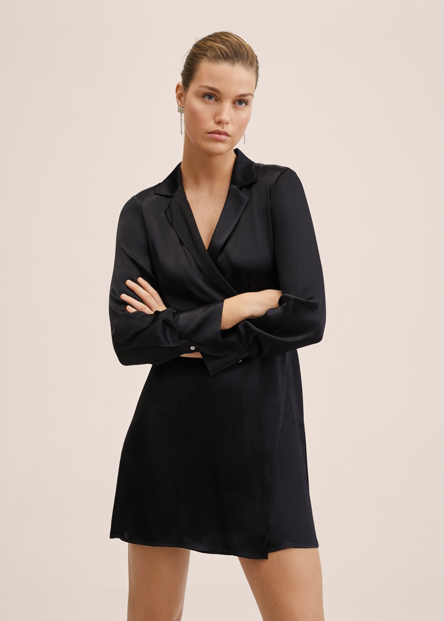 Wrapped satin dress - Medium plane
