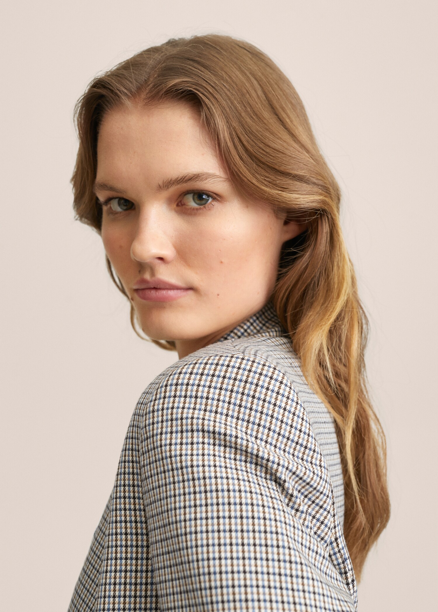 Double-breasted check blazer - Details of the article 1