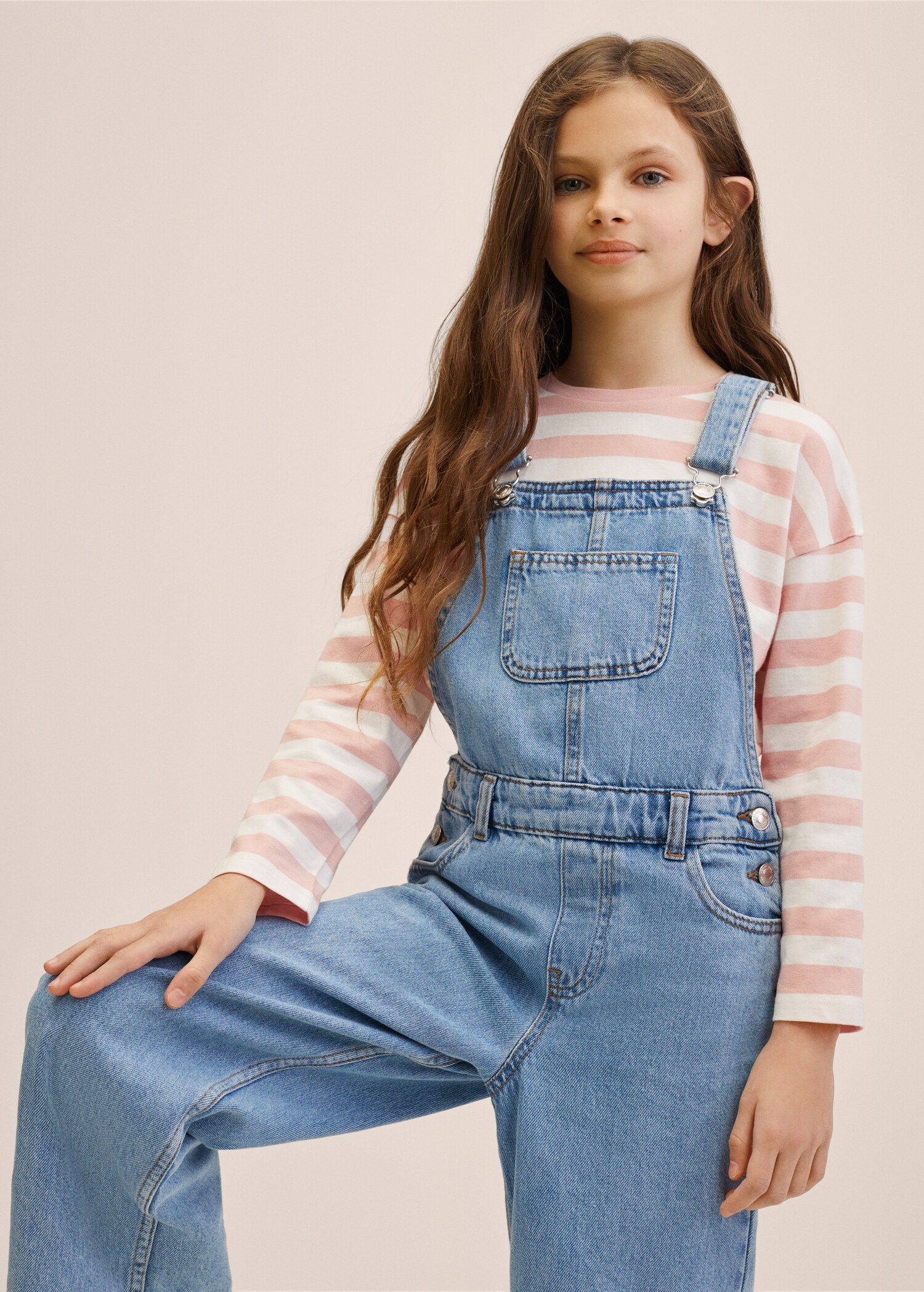 Džínové kalhoty s laclem stylu culottes - Detail zboží 2