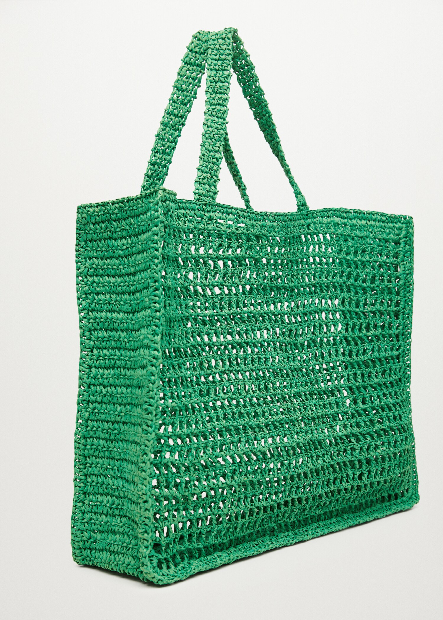 Raffia shopper bag - Medium plane