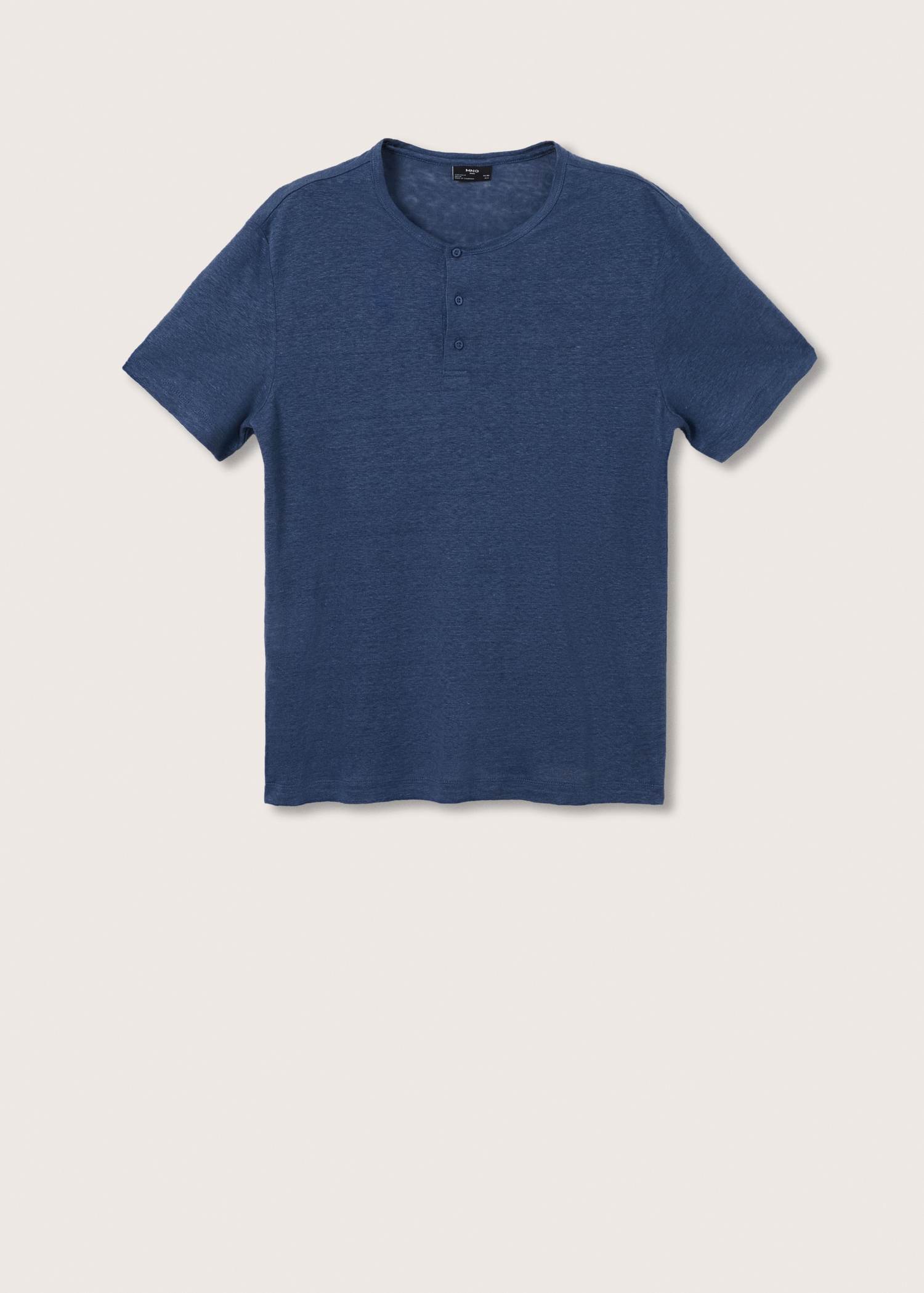 Henley linen-blend T-shirt - Article without model