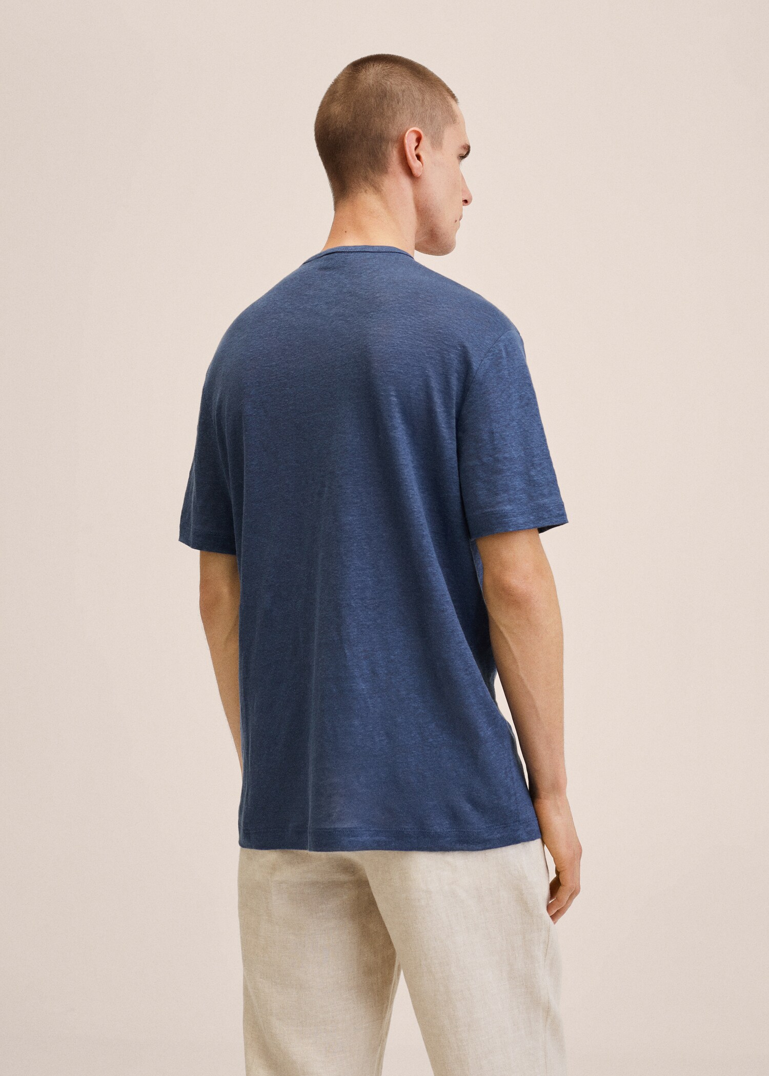 Henley linen-blend T-shirt - Reverse of the article