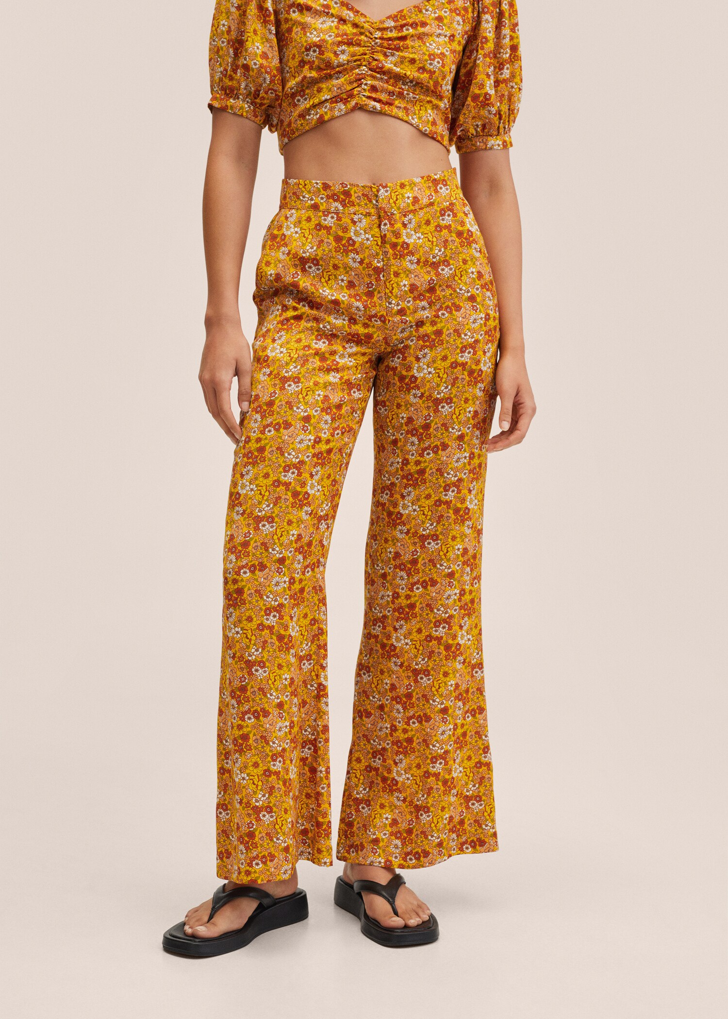 Wide leg printed trousers - Medium plane