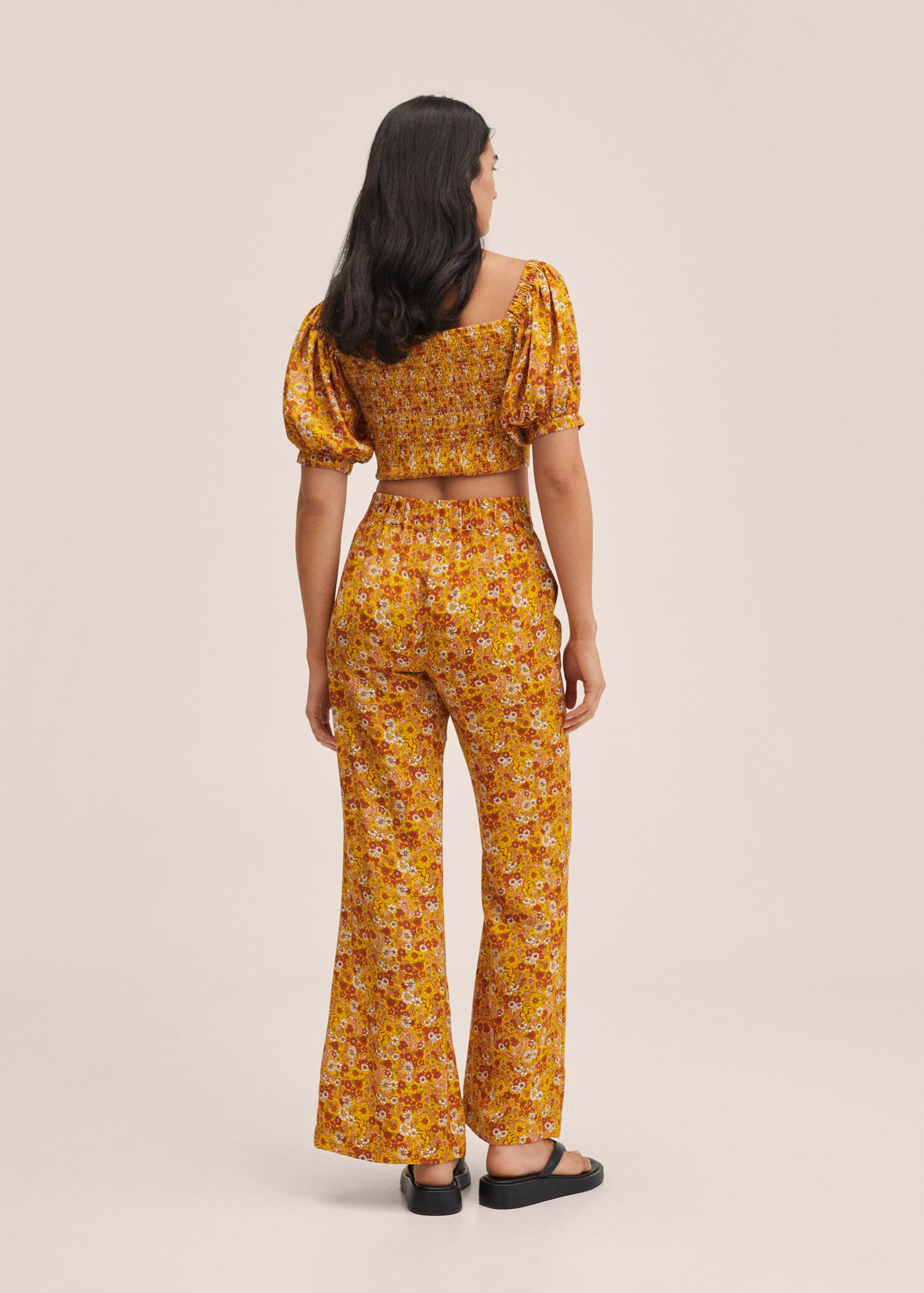 Wide leg printed trousers - Reverse of the article
