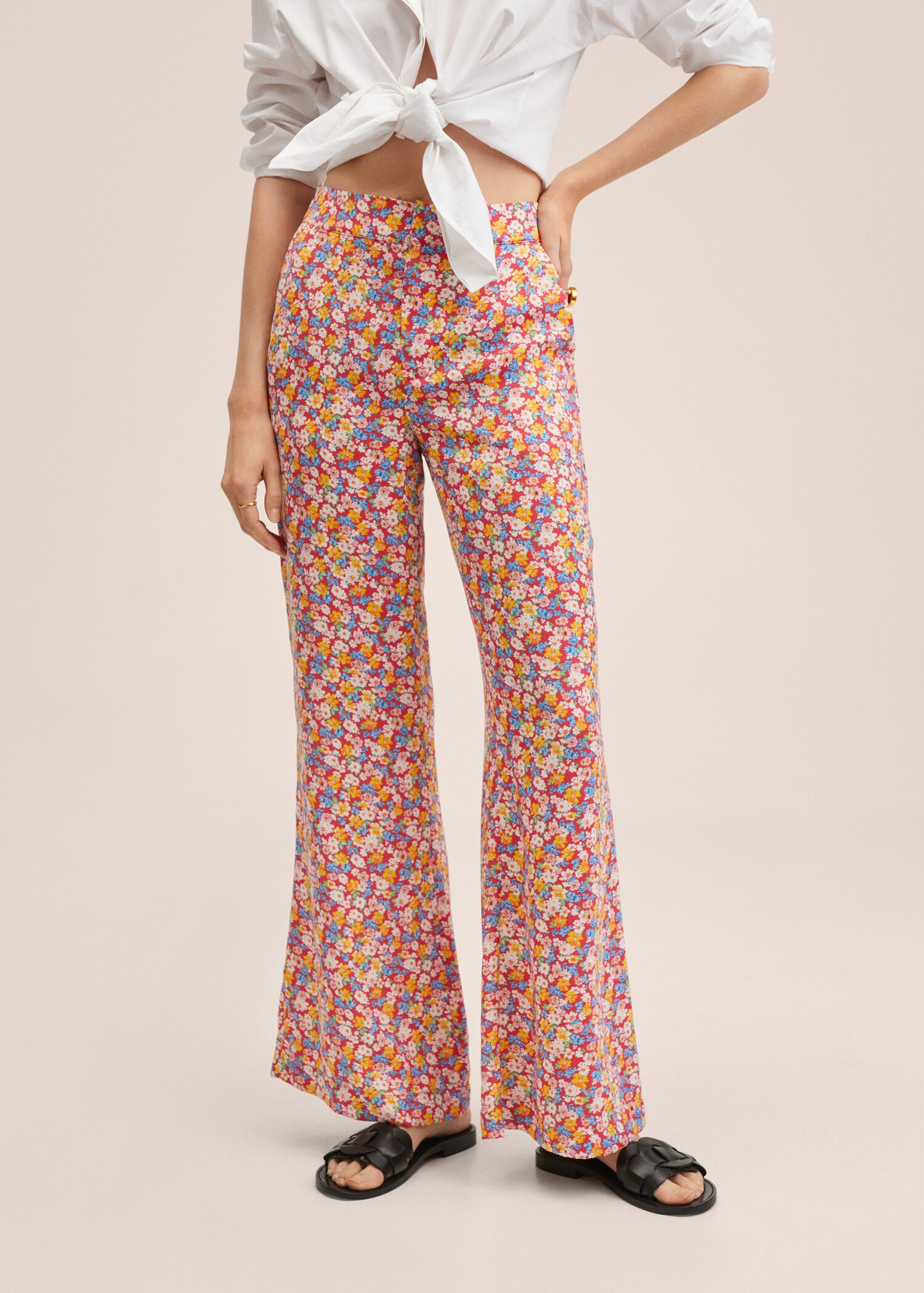 Wide leg printed trousers - Medium plane