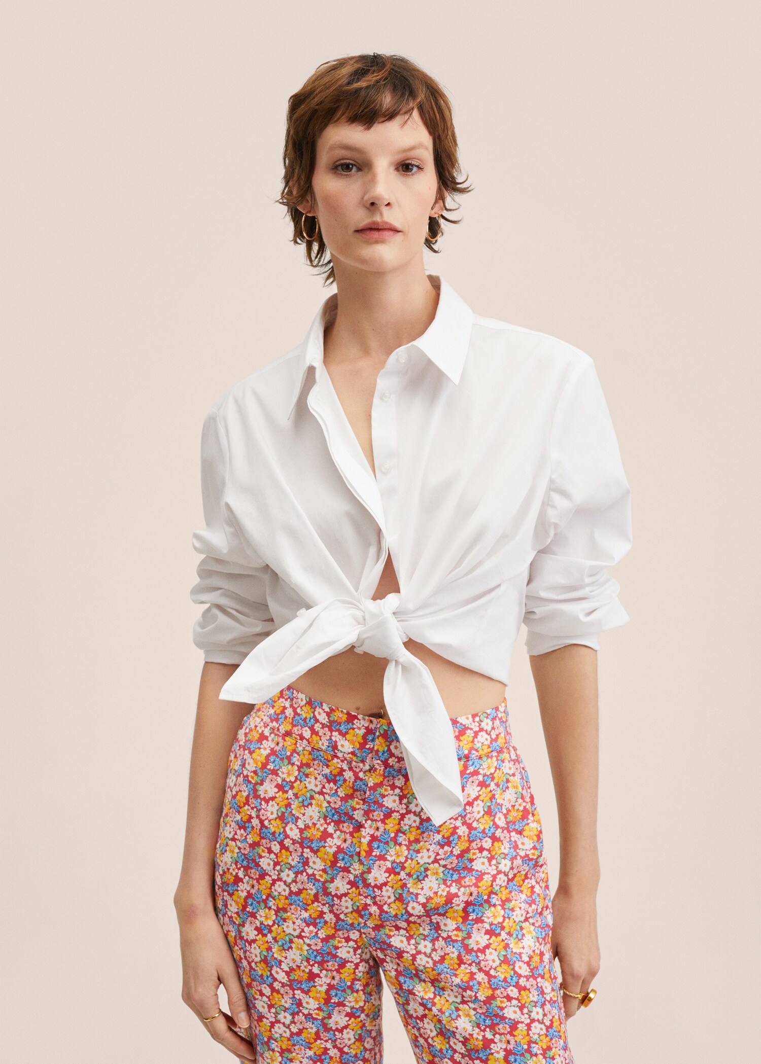 Wide leg printed trousers - Details of the article 1