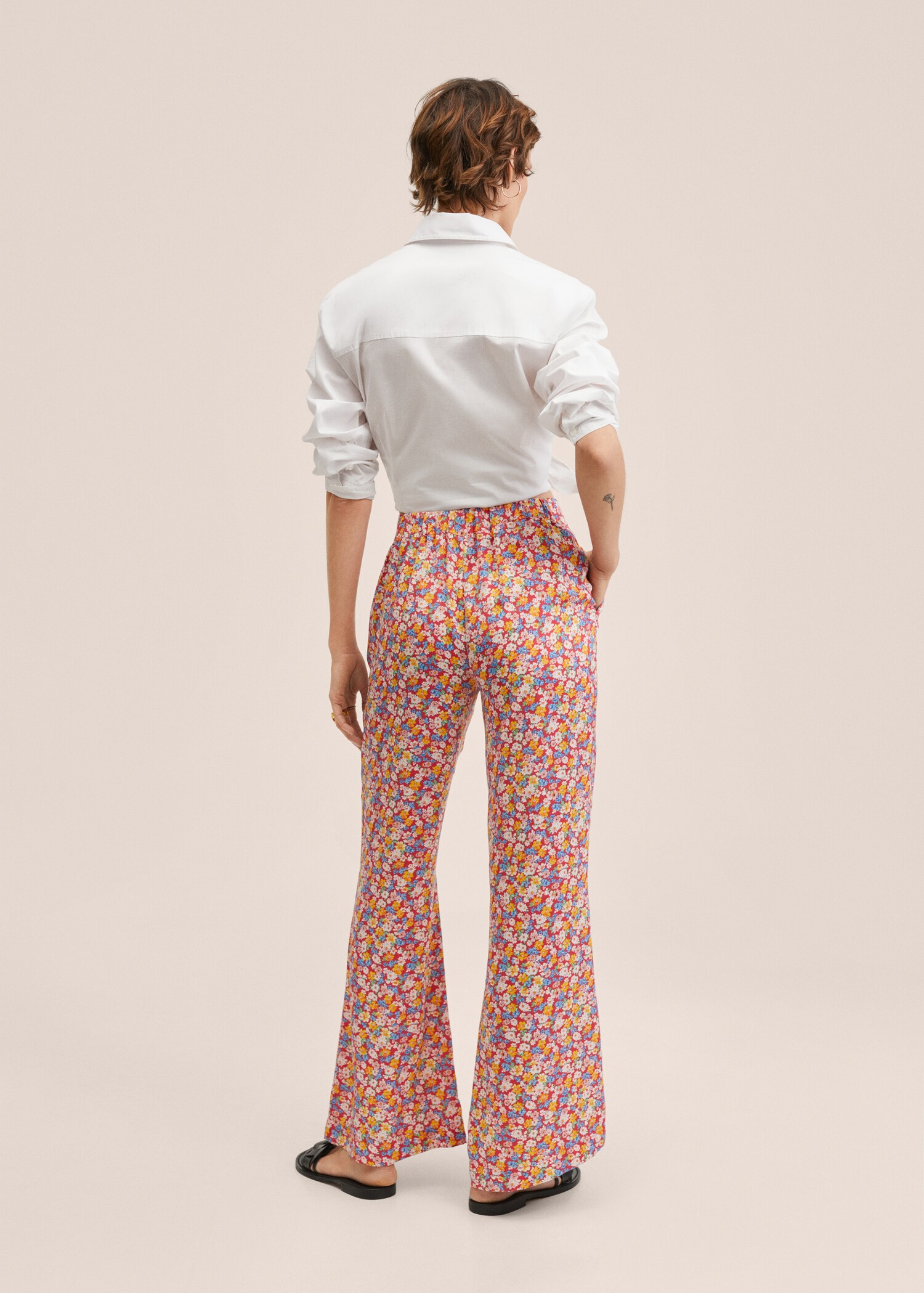 Wide leg printed trousers - Reverse of the article