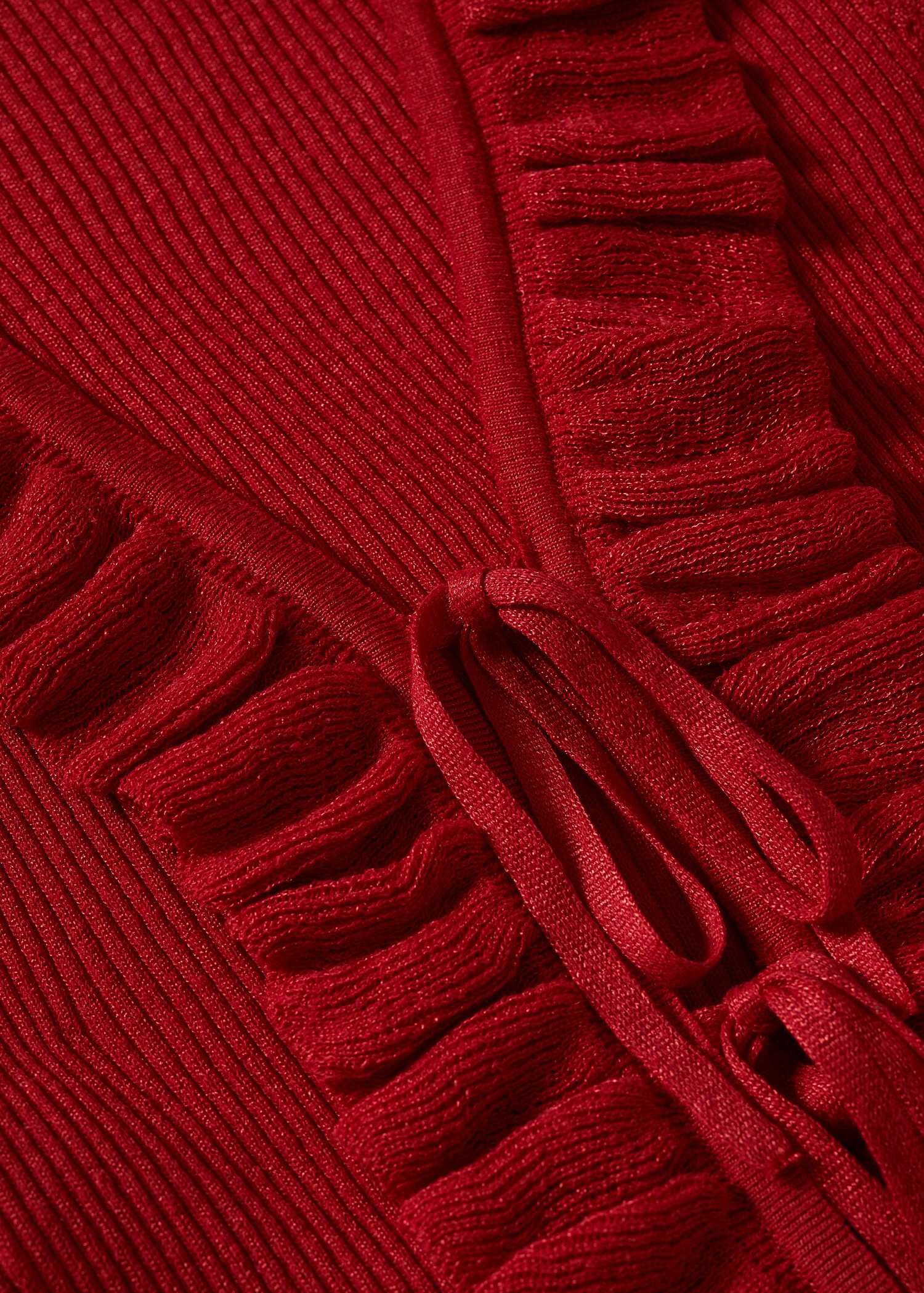 Úpletový kardigan s volány - Detail zboží 8