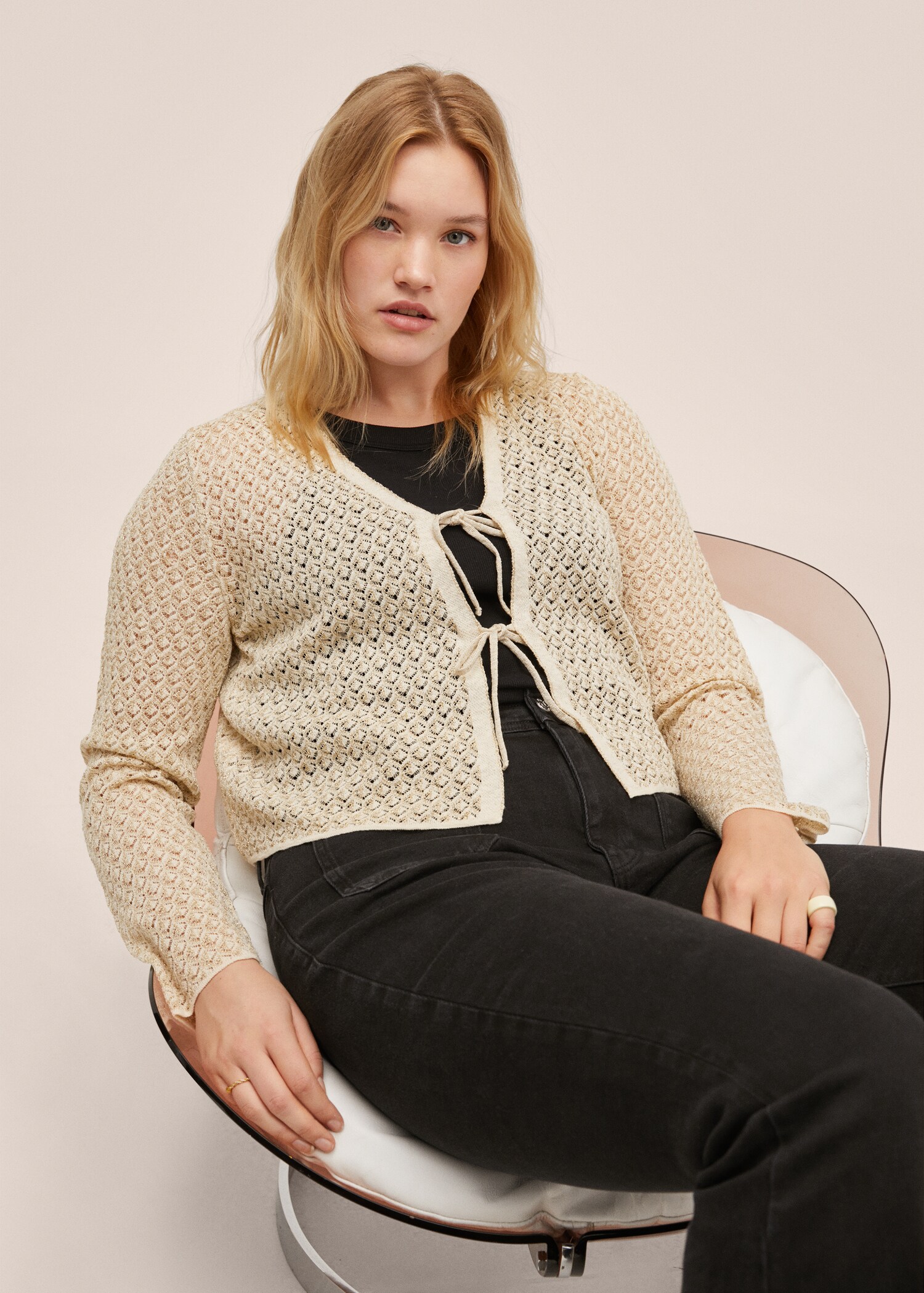 Lurex knitted cardigan - Details of the article 4
