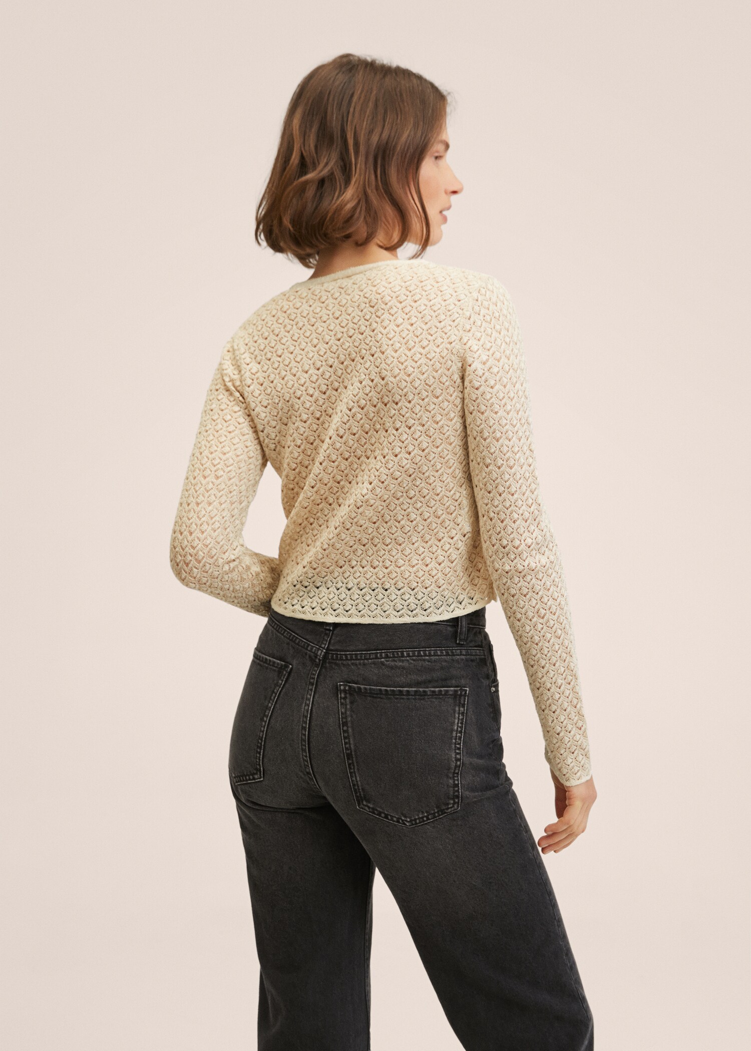 Lurex knitted cardigan - Reverse of the article