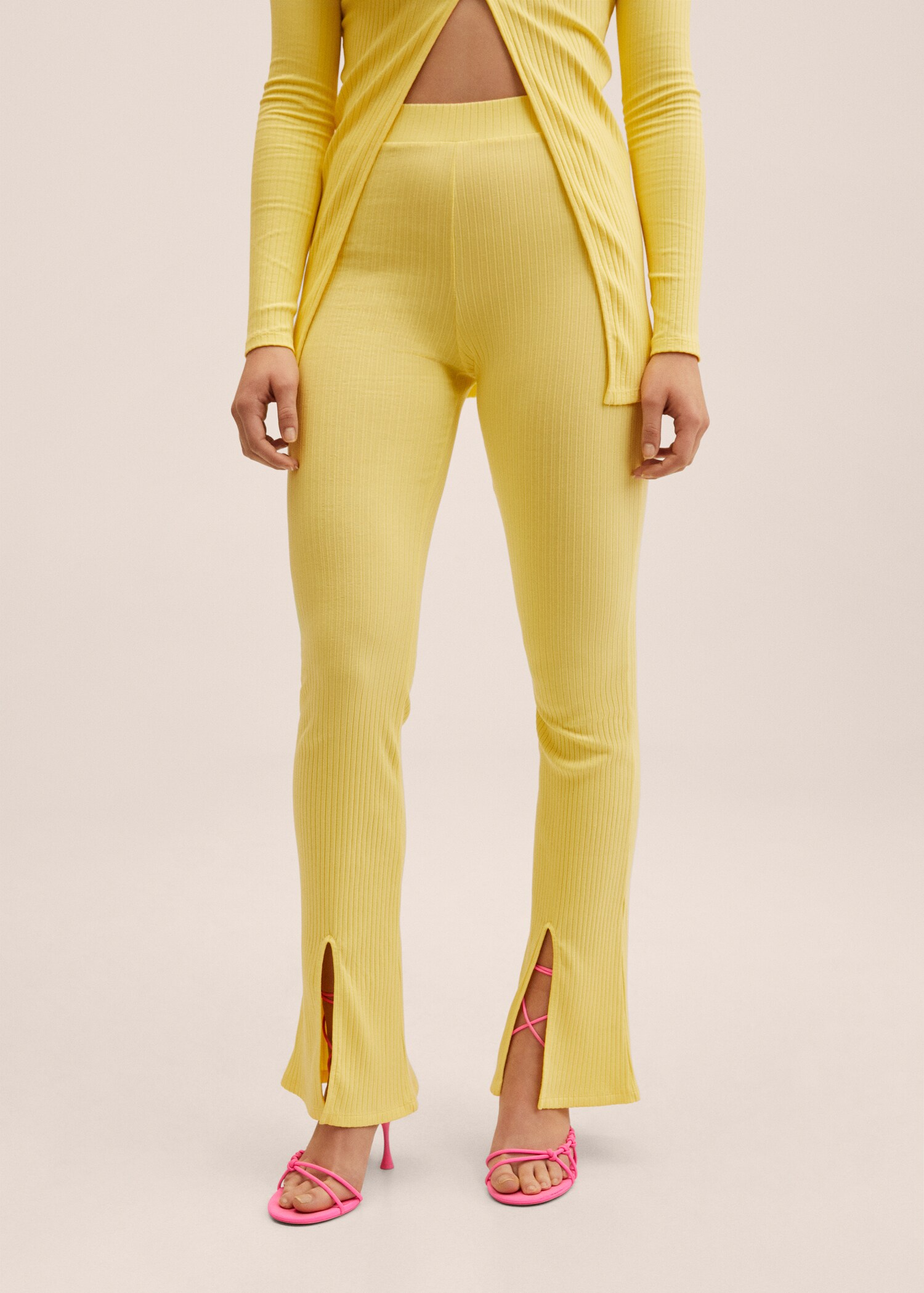 Side slit knit pants - Medium plane