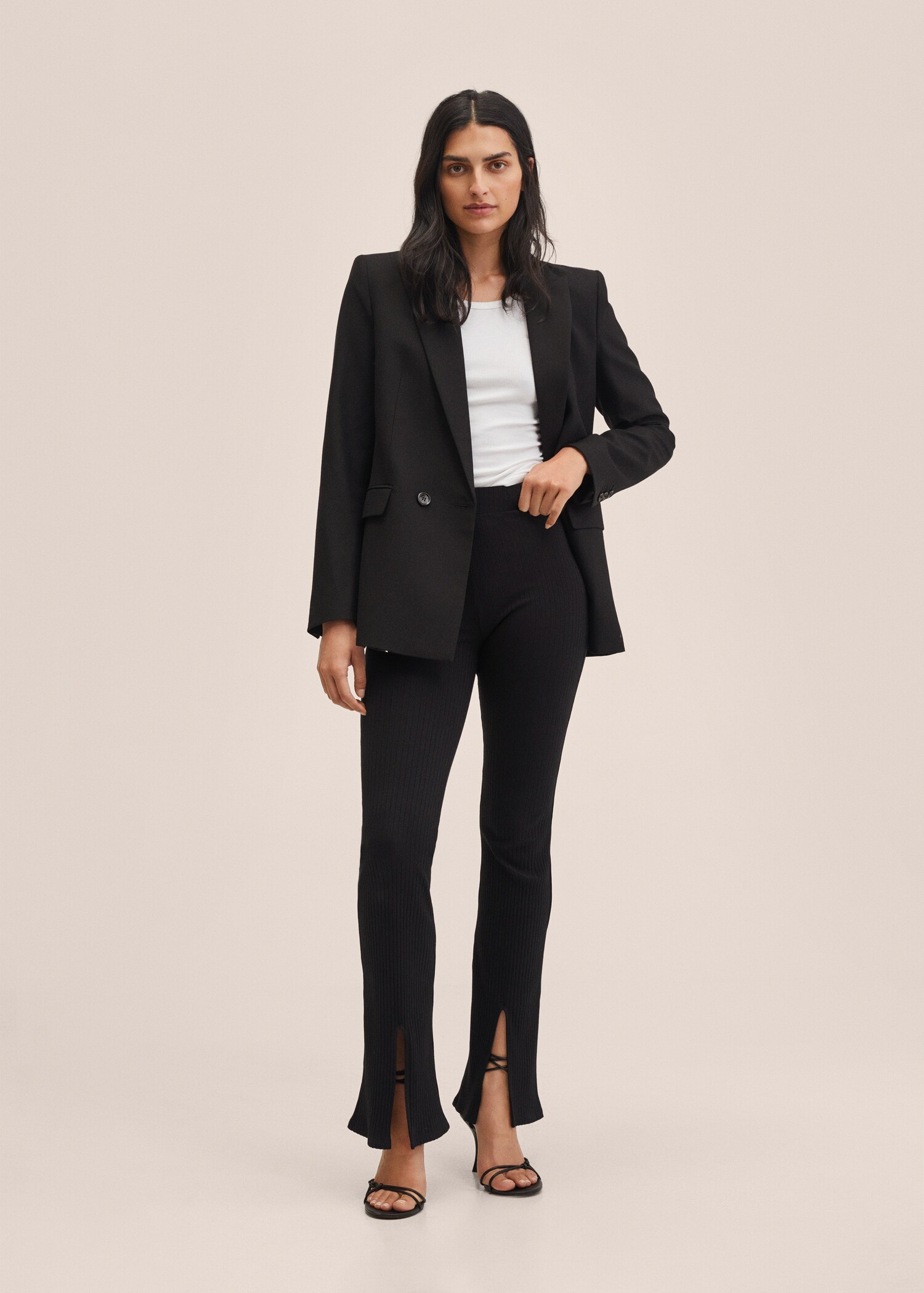 Side slit knit pants - Details of the article 2