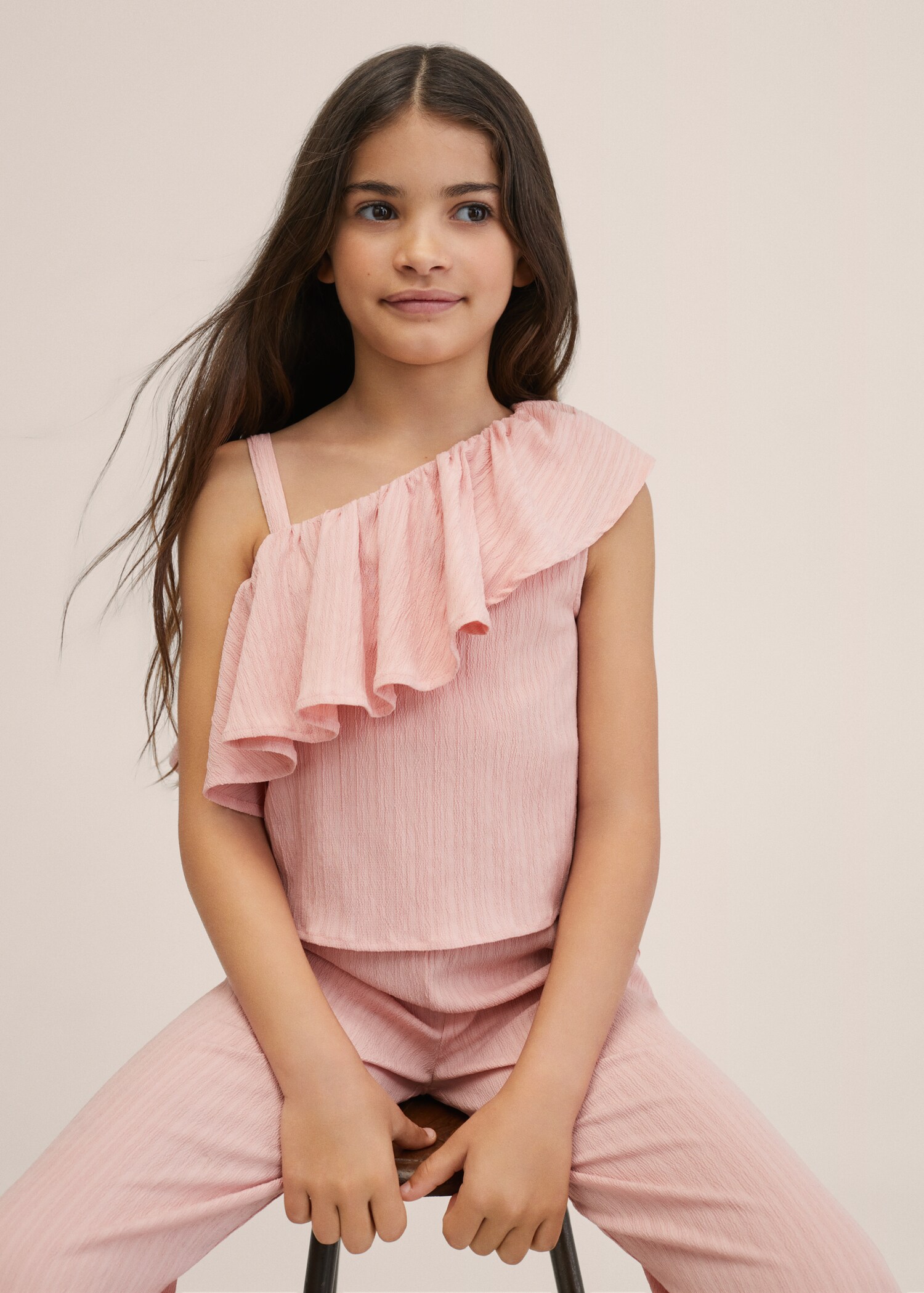 Frilled long jumpsuit - Medium plane