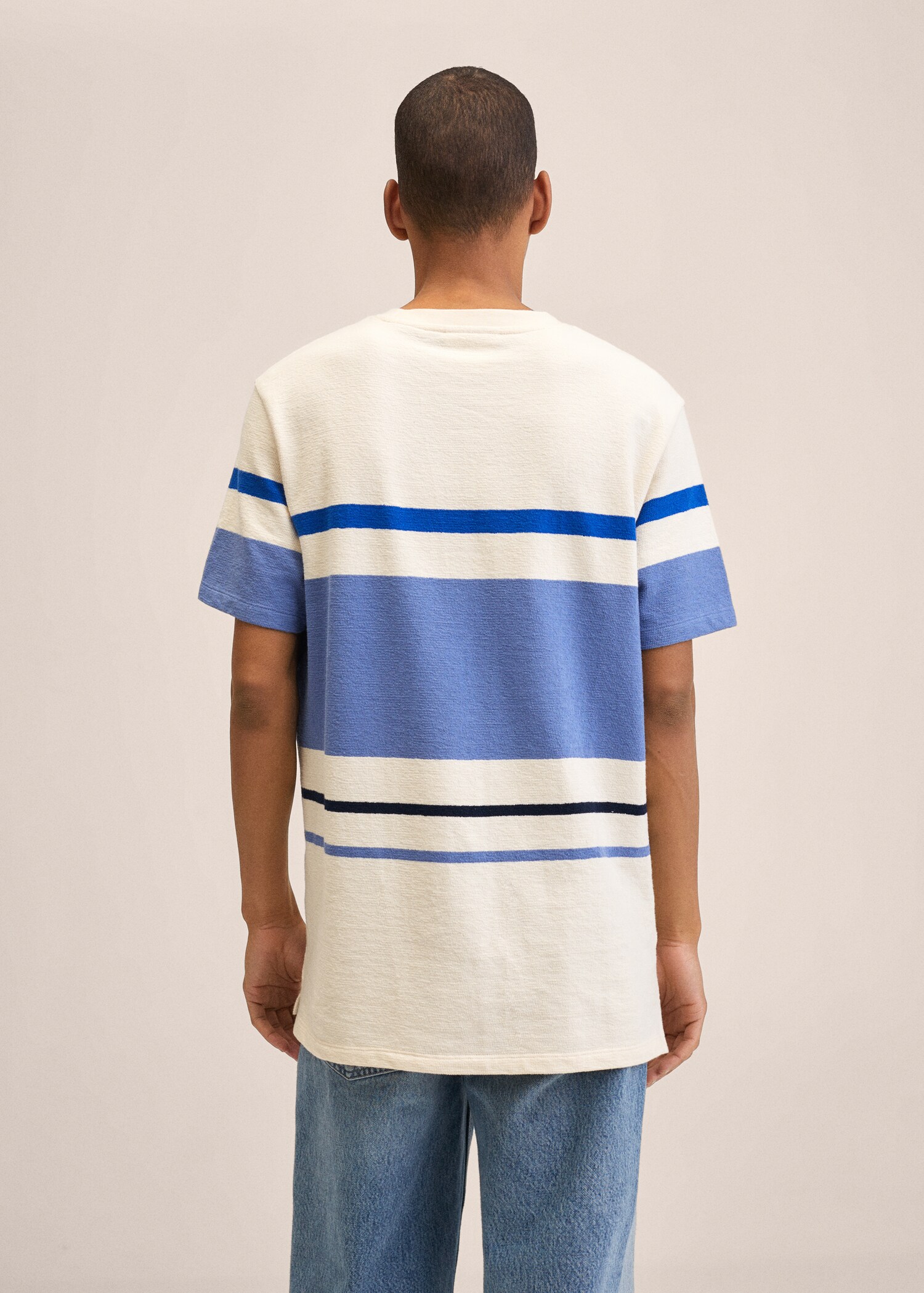Striped cotton T-shirt - Reverse of the article