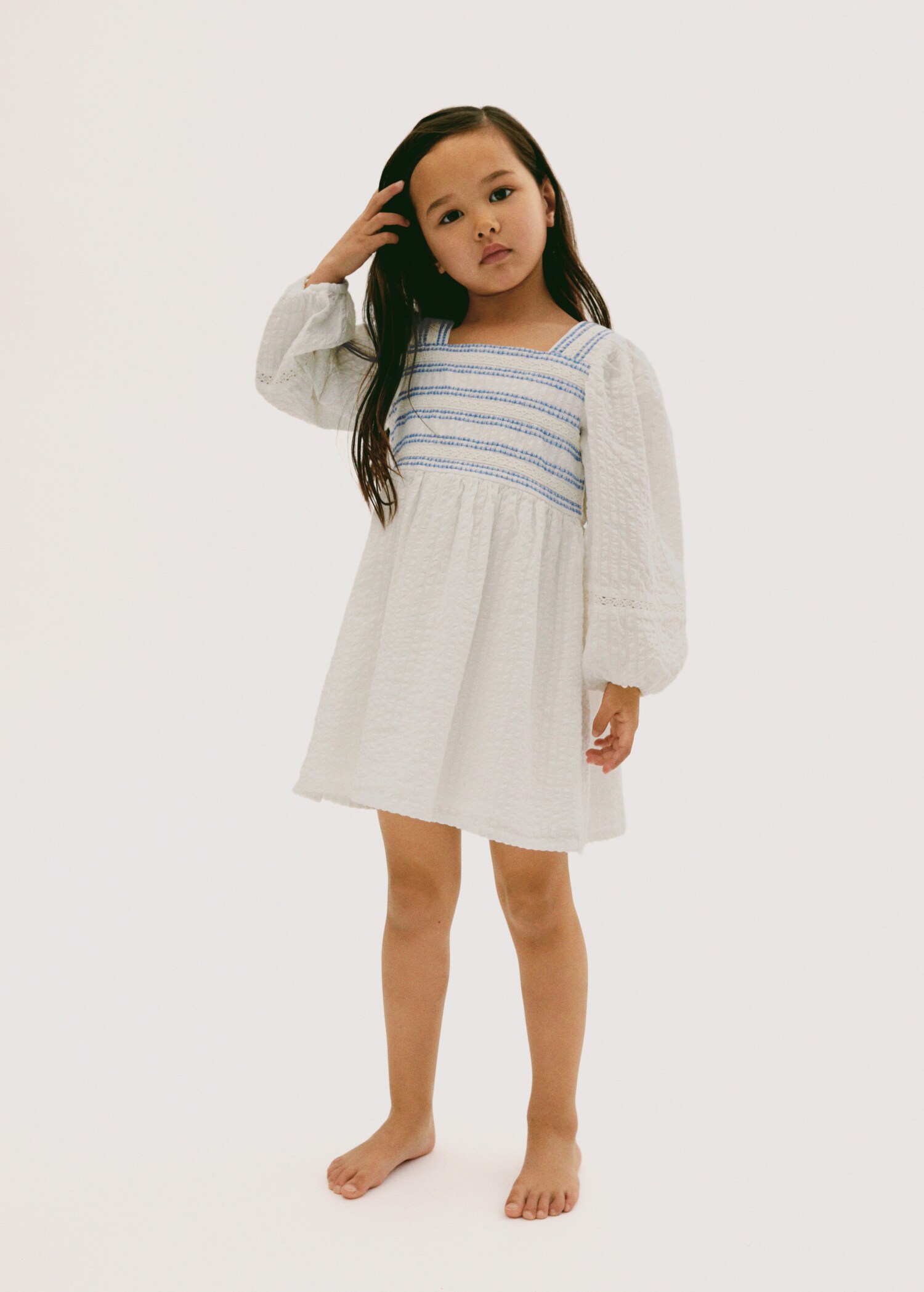 Textured cotton-blend dress - Details of the article 5