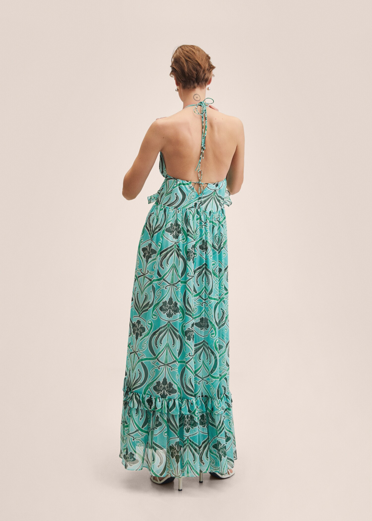 Open back printed dress - Reverse of the article