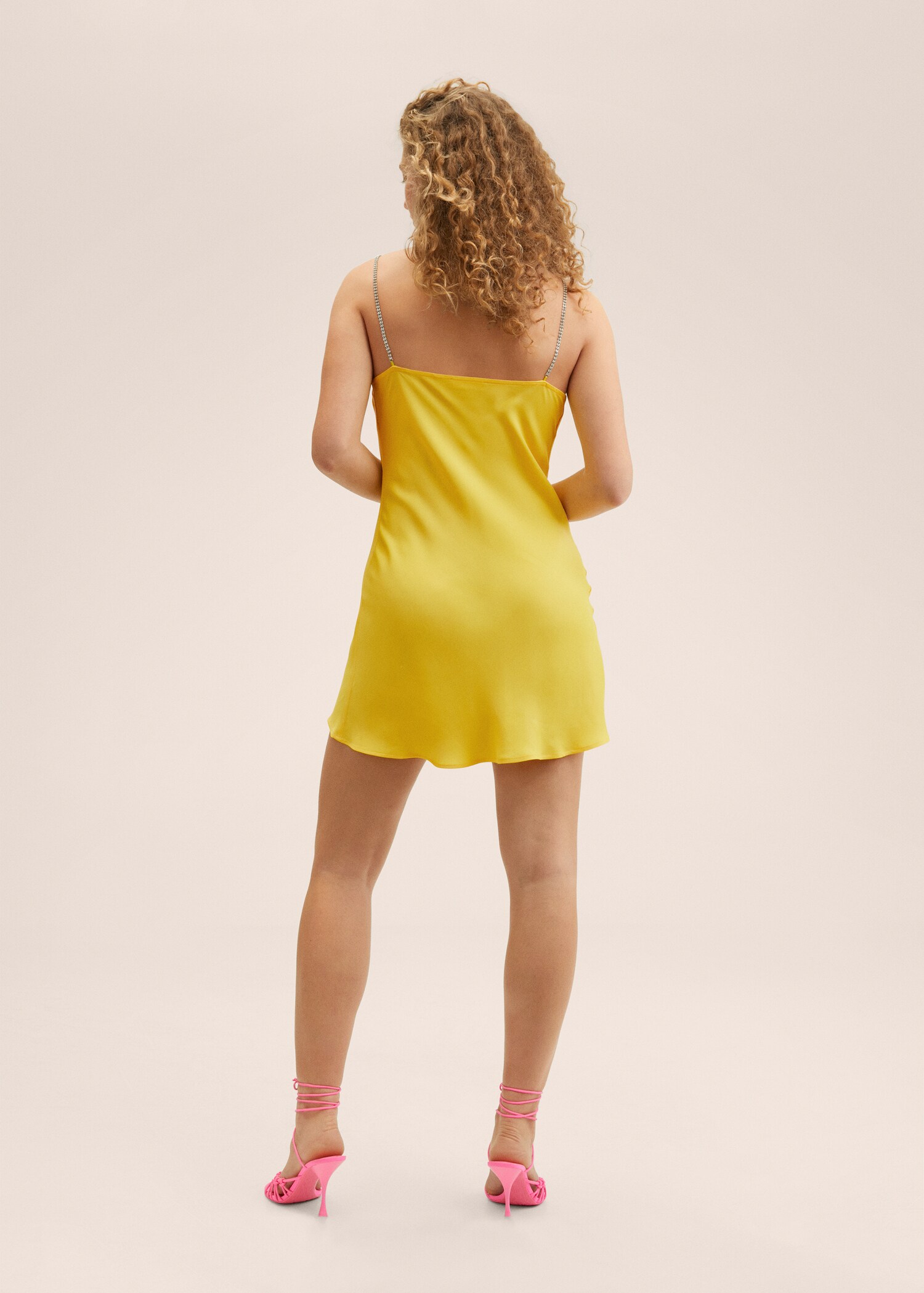 Vestido satinado strass - Reverso del artículo