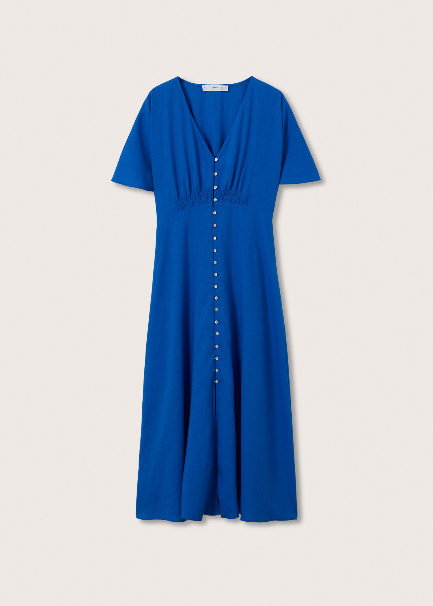 Buttoned linen-blend dress - Article without model