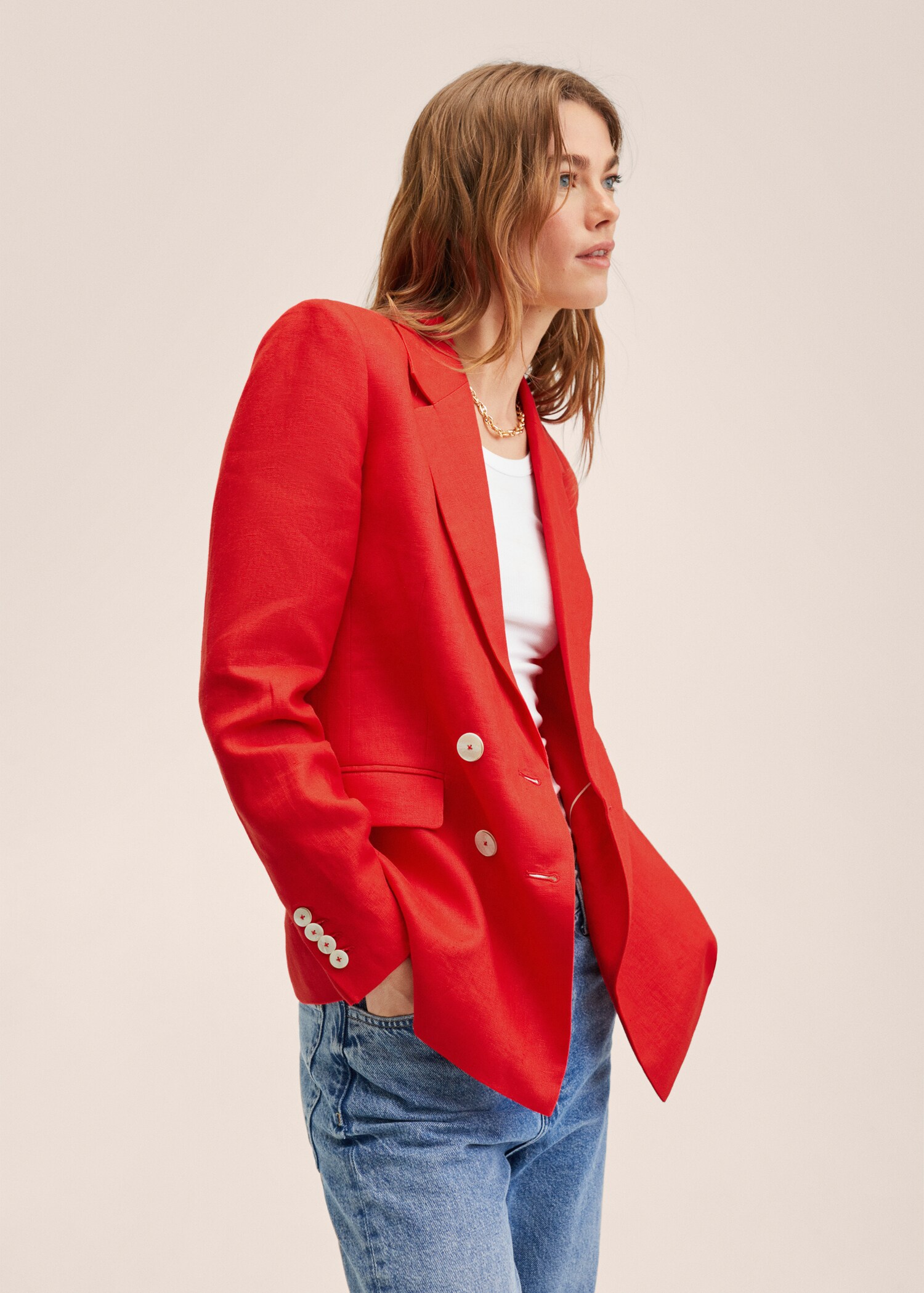 Blazer suit 100% linen - Details of the article 2