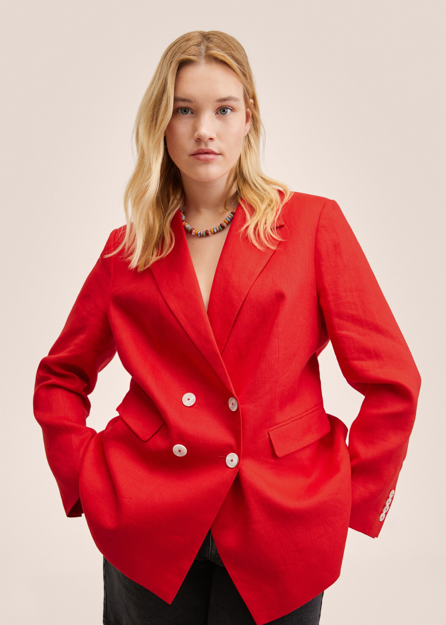 Blazer suit 100% linen - Details of the article 4