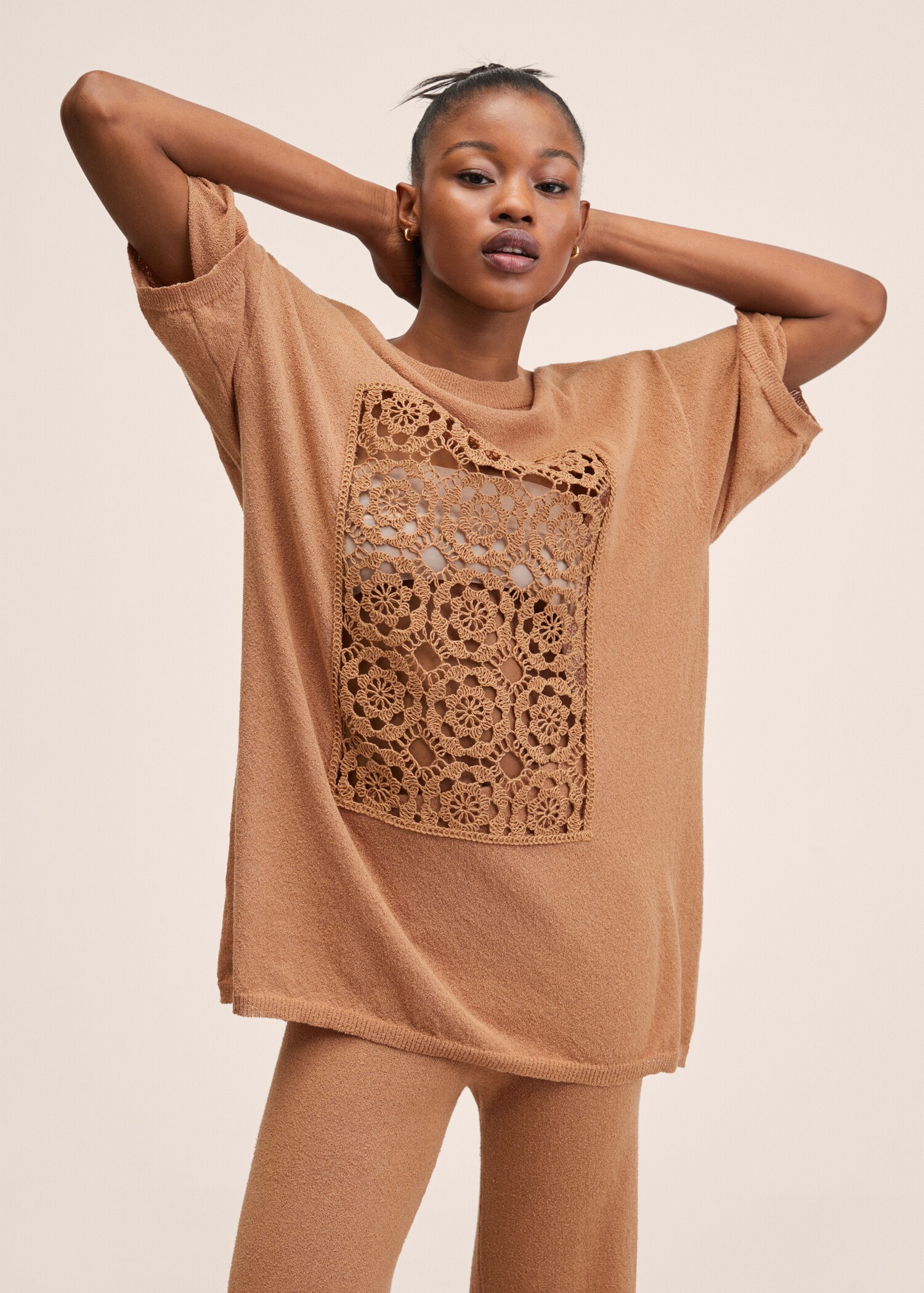 Pullover mit Häkeleinsatz - Damen | MANGO OUTLET Liechtenstein