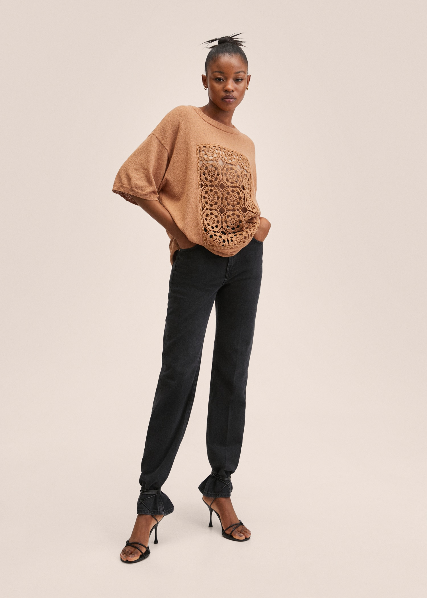 Pullover mit Häkeleinsatz - Damen | MANGO OUTLET Liechtenstein