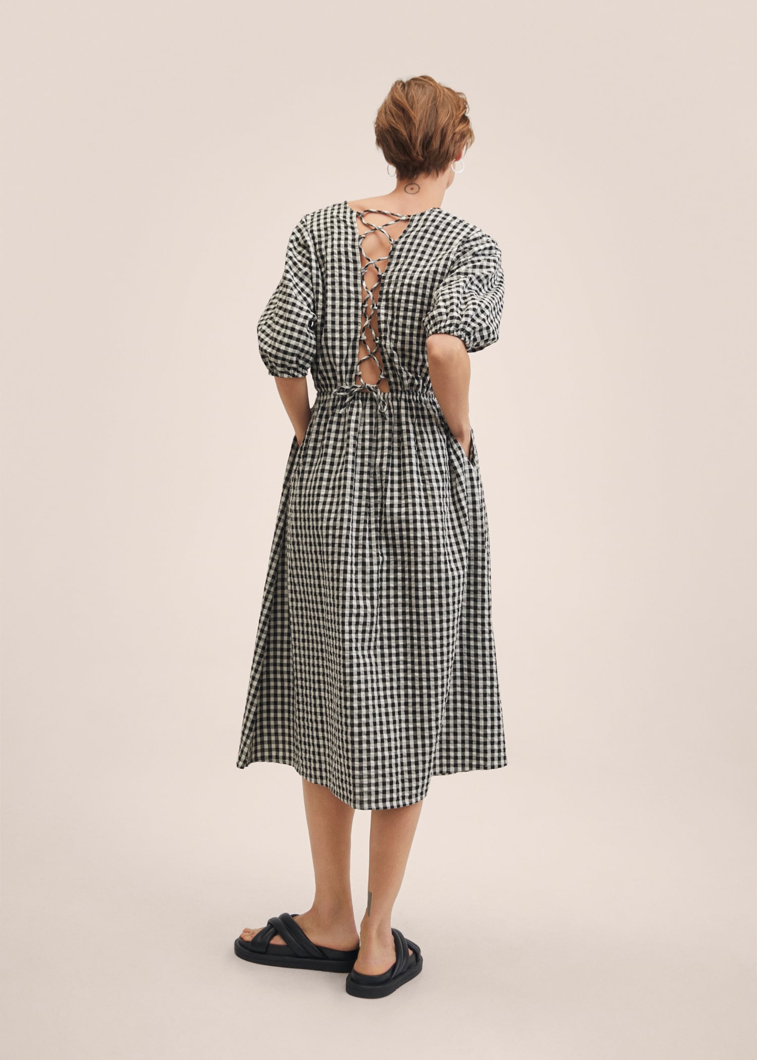 Vestido algodón cuadro vichy - Reverso del artículo