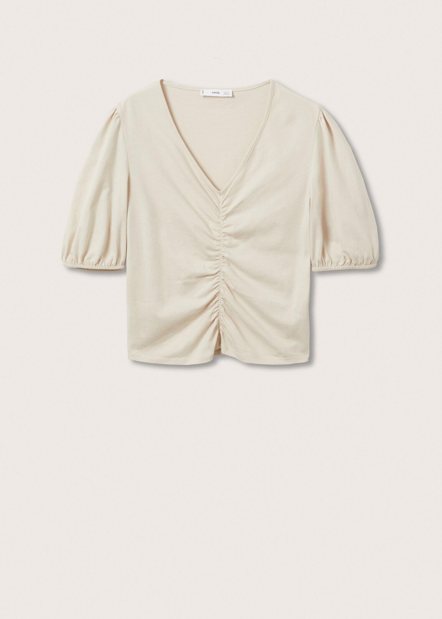 Gathered cotton t-shirt - Article without model