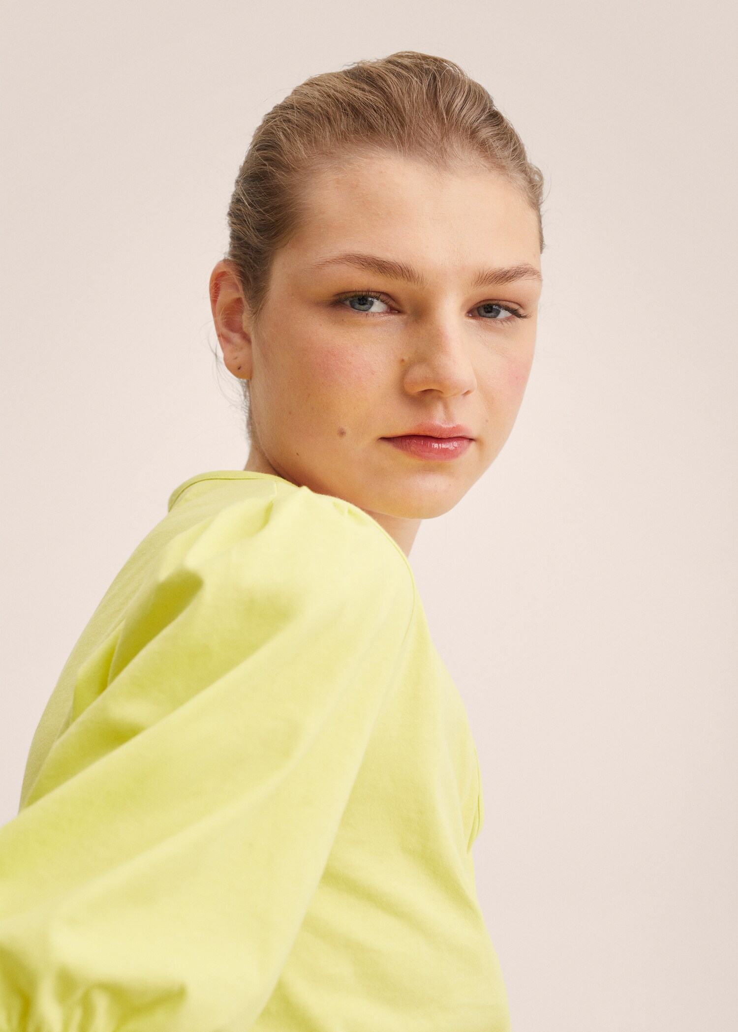 Gathered cotton t-shirt - Details of the article 1