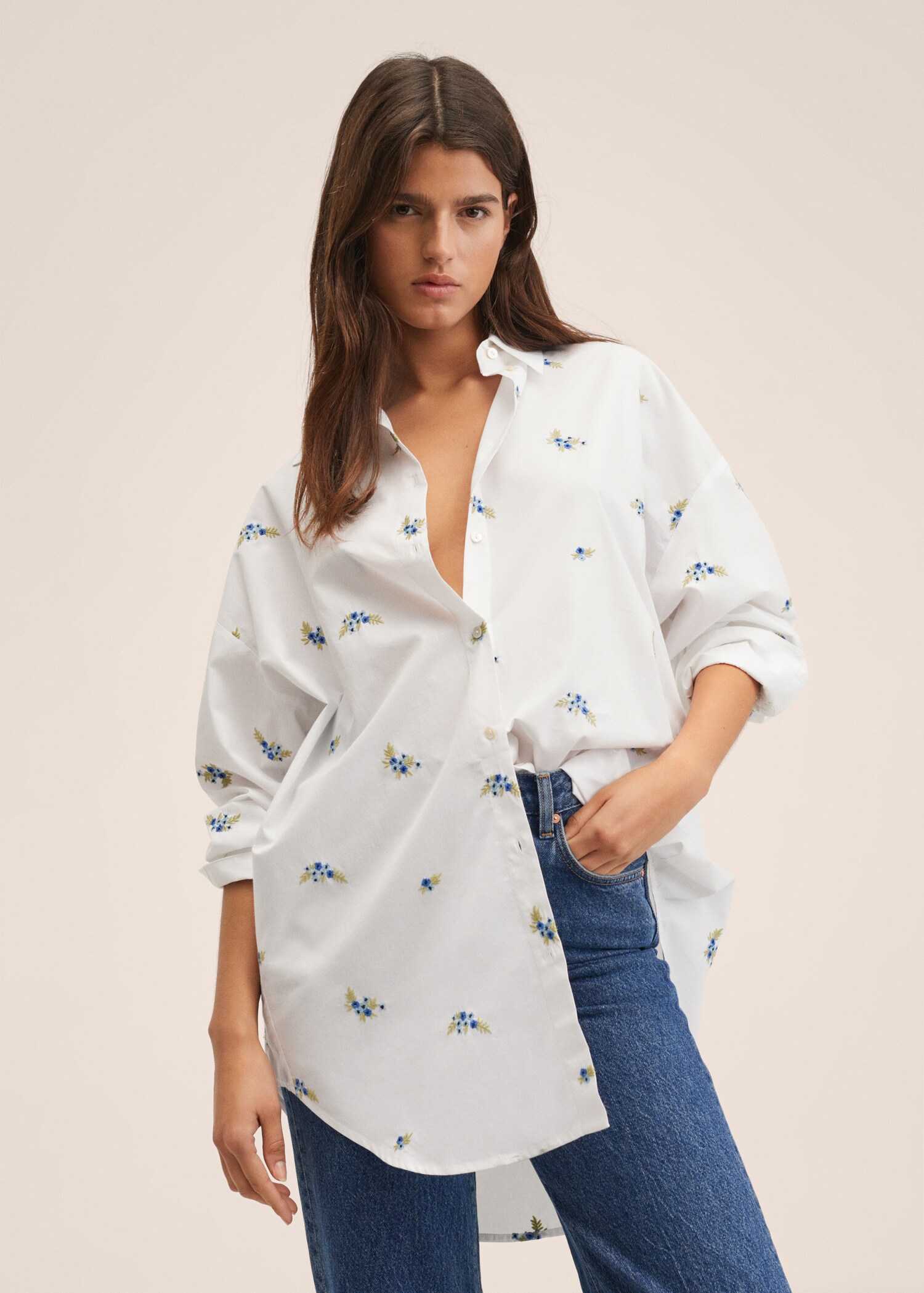Oversized embroidered shirt - Medium plane