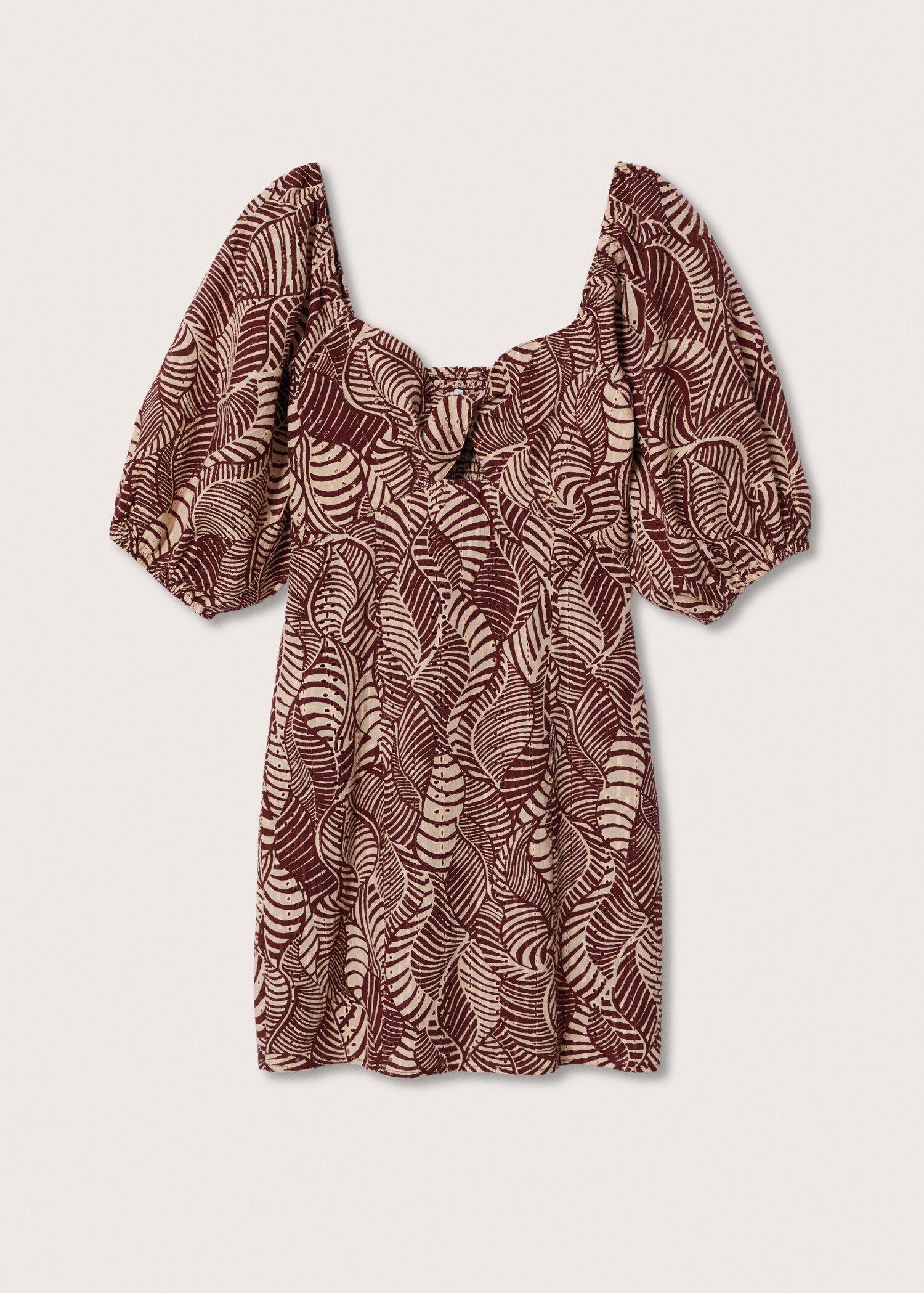 Printed dress with balloon sleeves  - Article without model