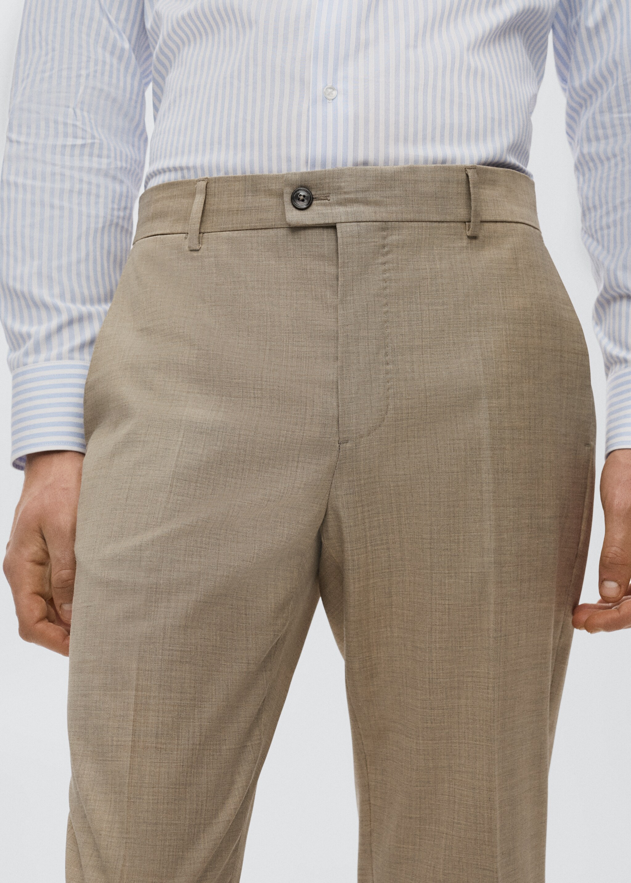 Slim fit wool suit trousers - Details of the article 1