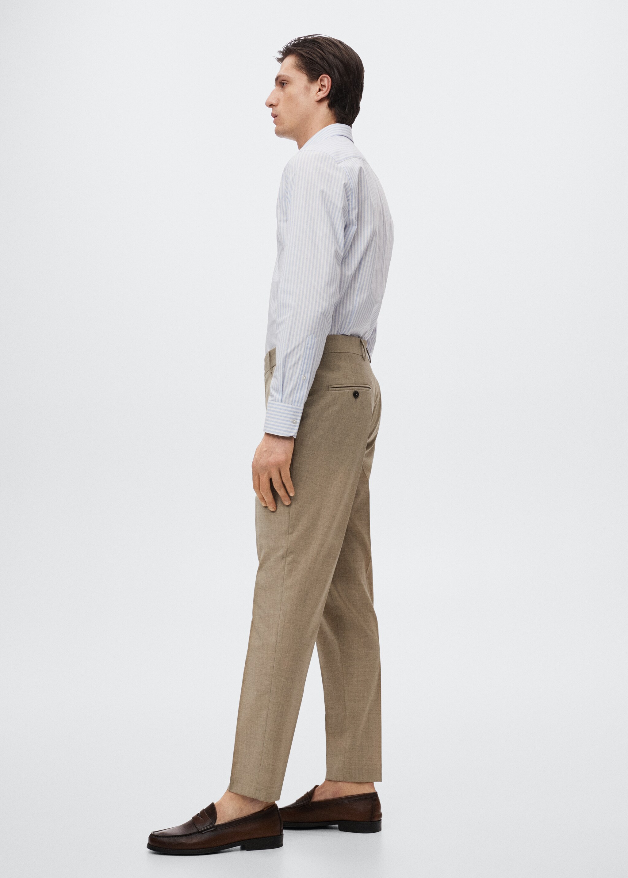 Slim fit wool suit trousers - Details of the article 2