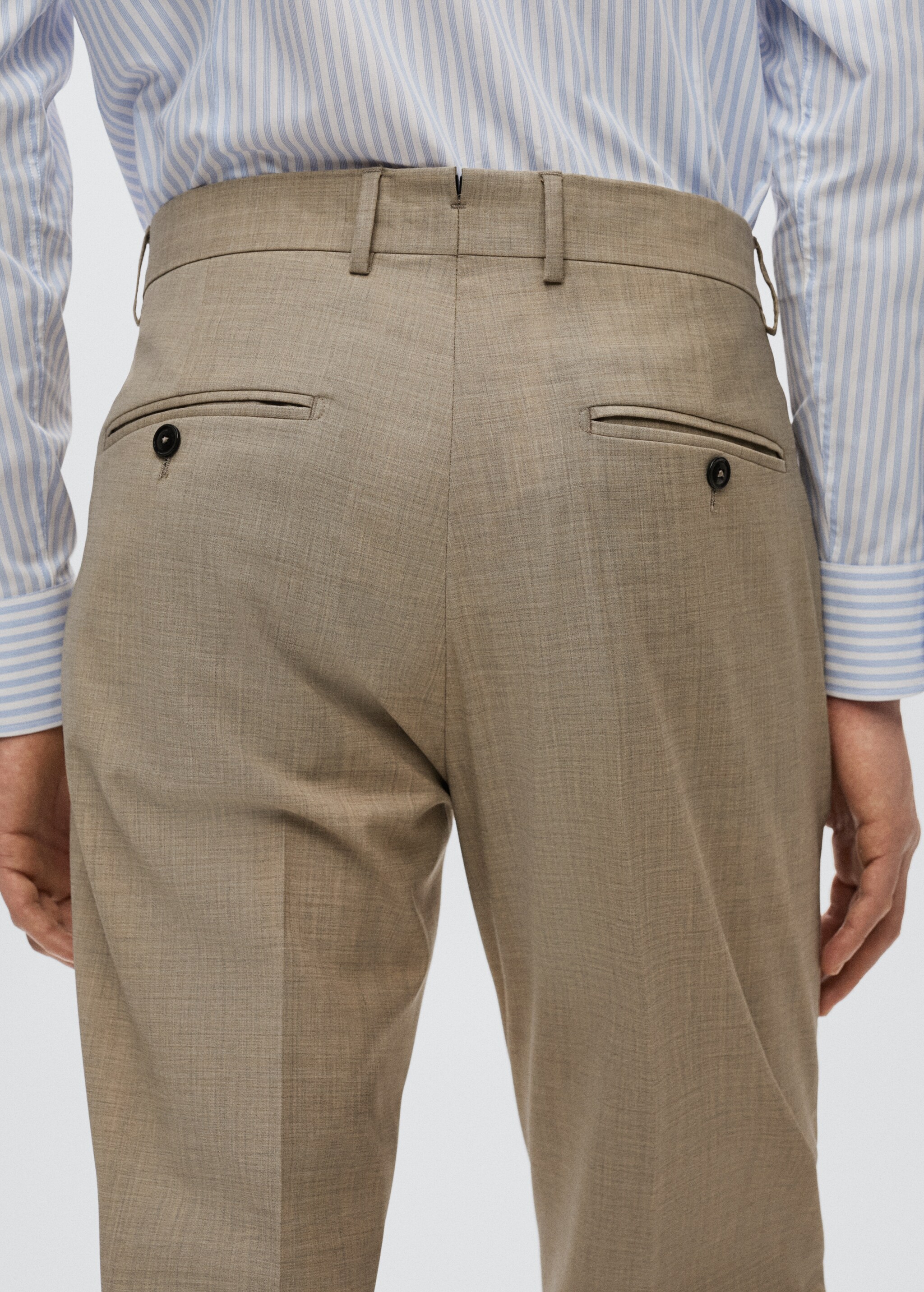 Slim fit wool suit trousers - Details of the article 3