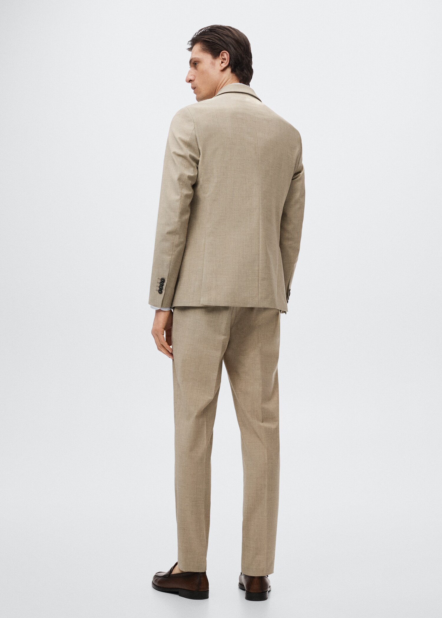 Slim fit wool suit trousers - Reverse of the article