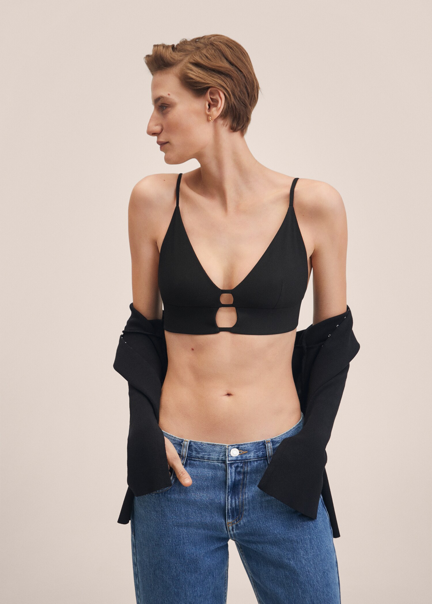 Crop cut-out top - Medium plane