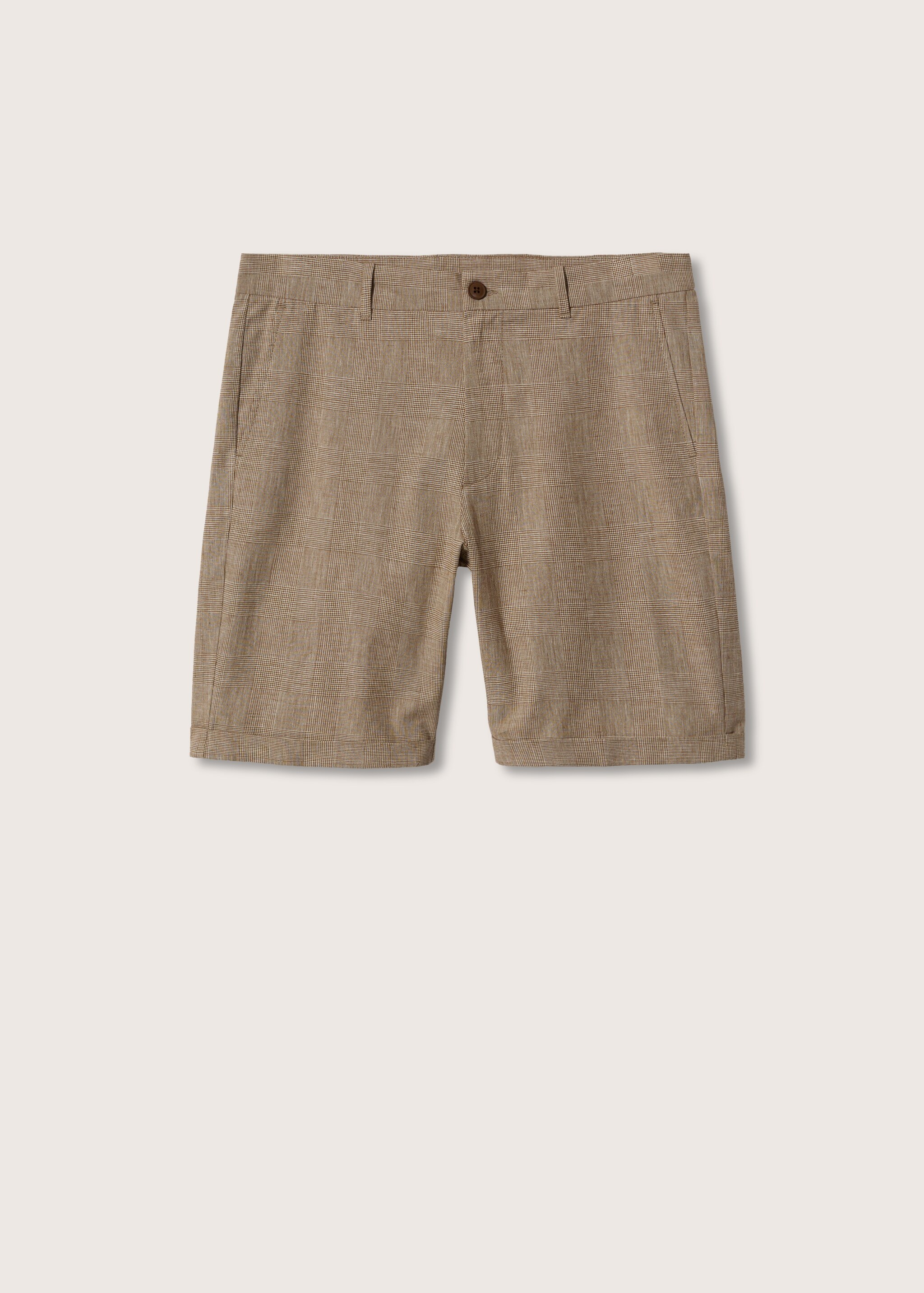 Checked linen Bermuda shorts - Article without model