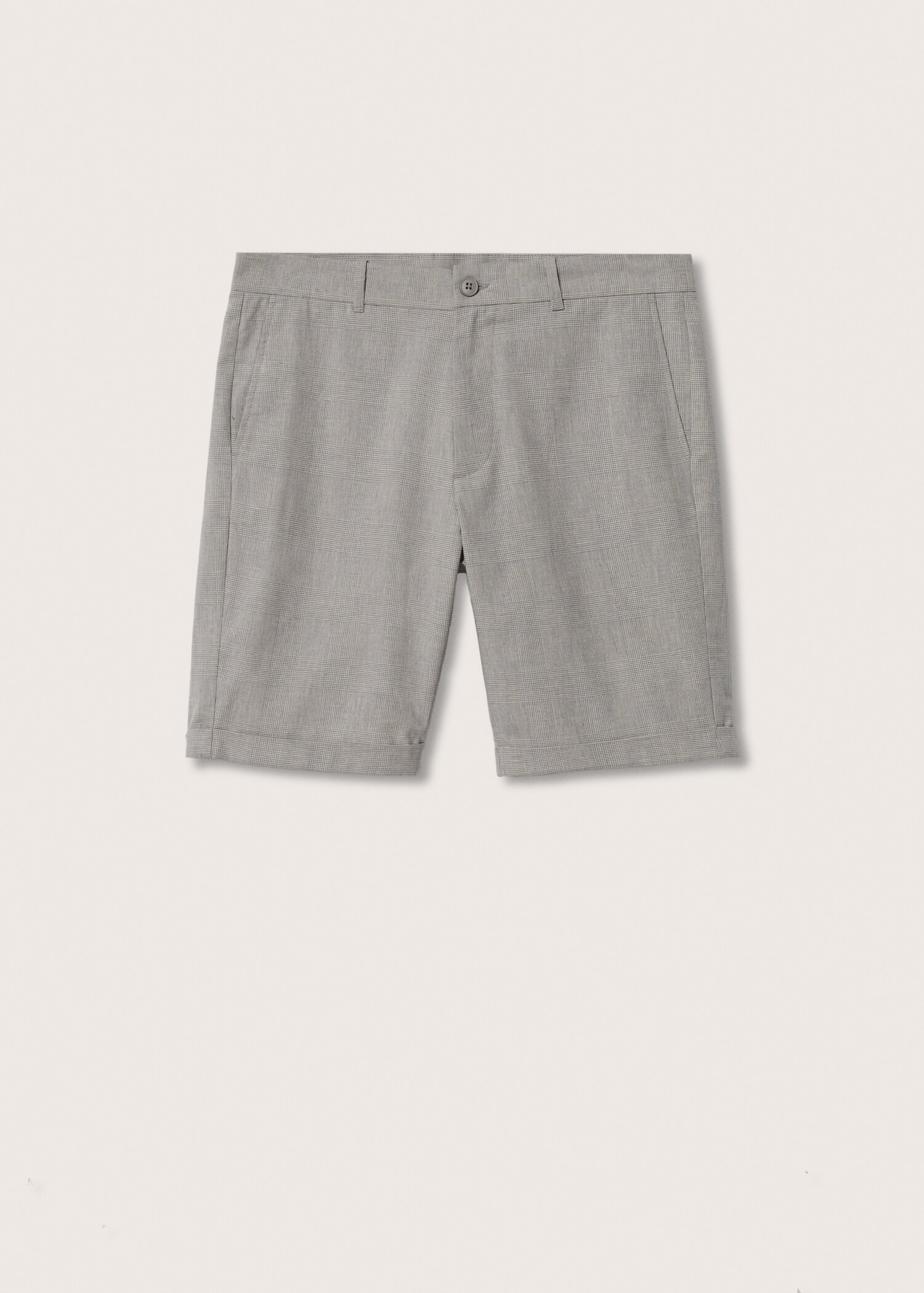 Checked linen Bermuda shorts - Article without model