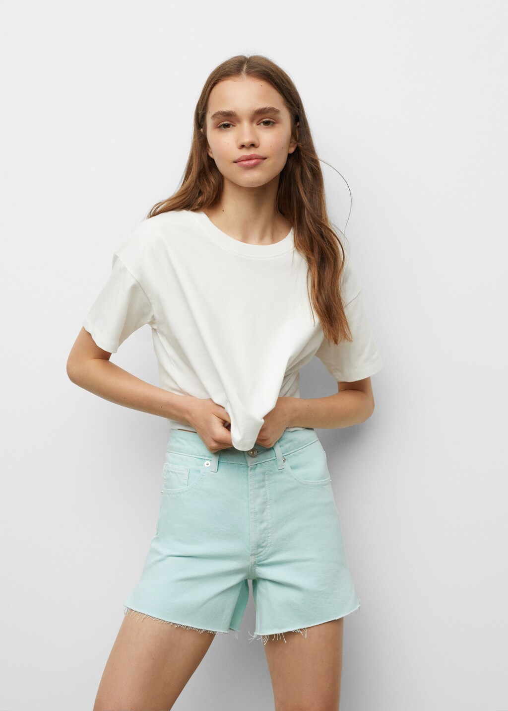 Girls high waisted denim shorts hotsell