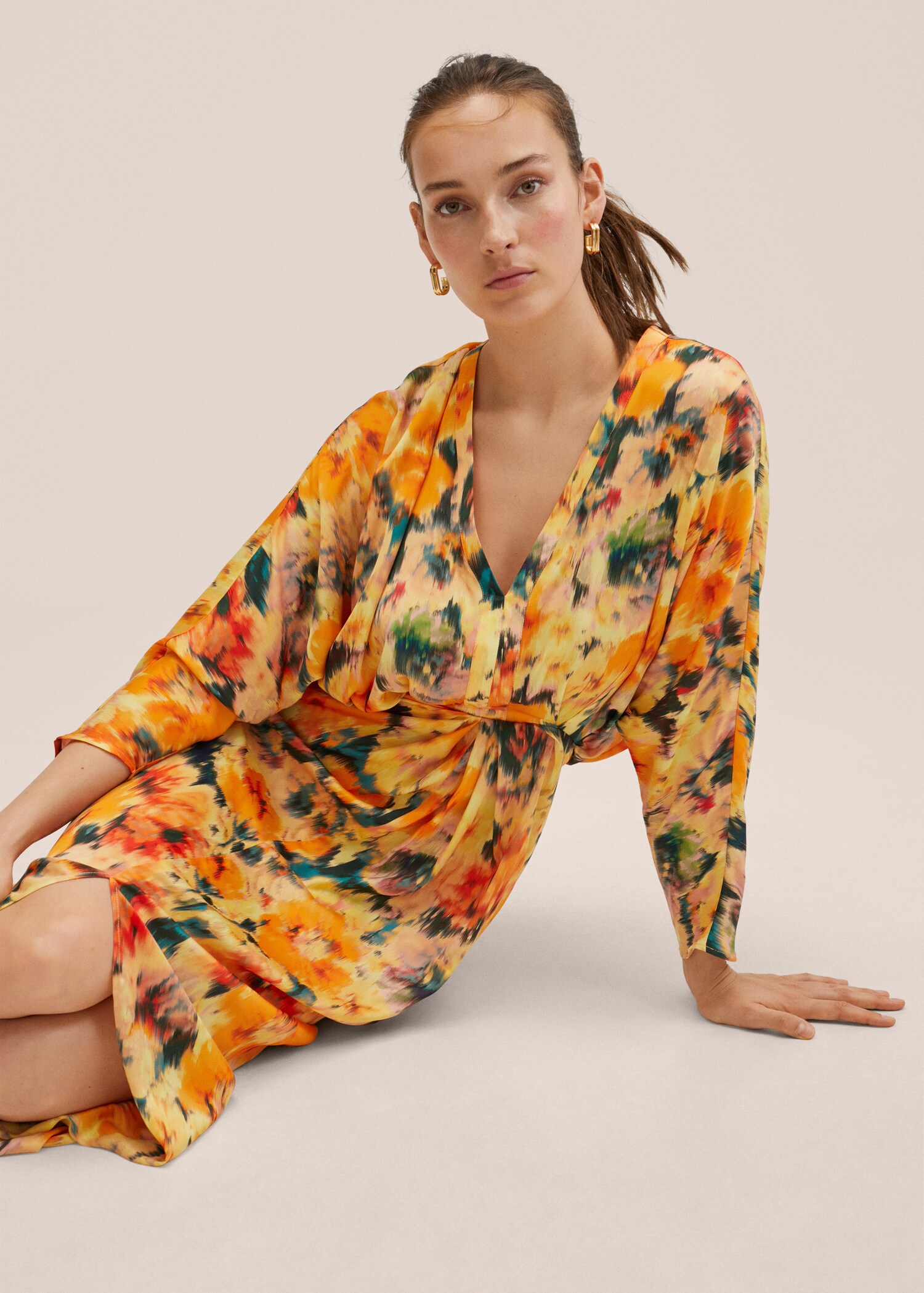 Vestido satinado estampado  - Detalle del artículo 1
