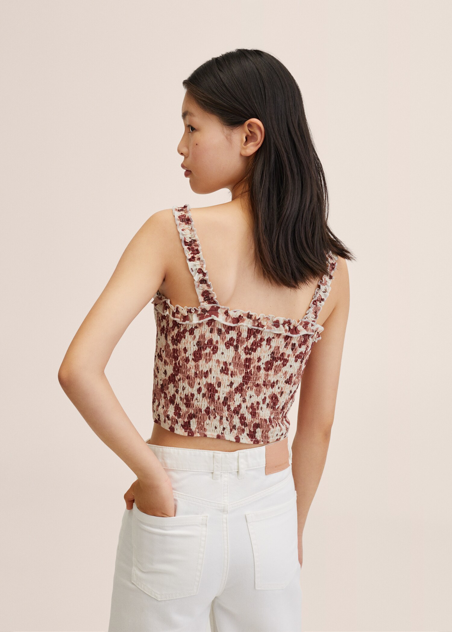 Blusa crop estampada - Reverso del artículo