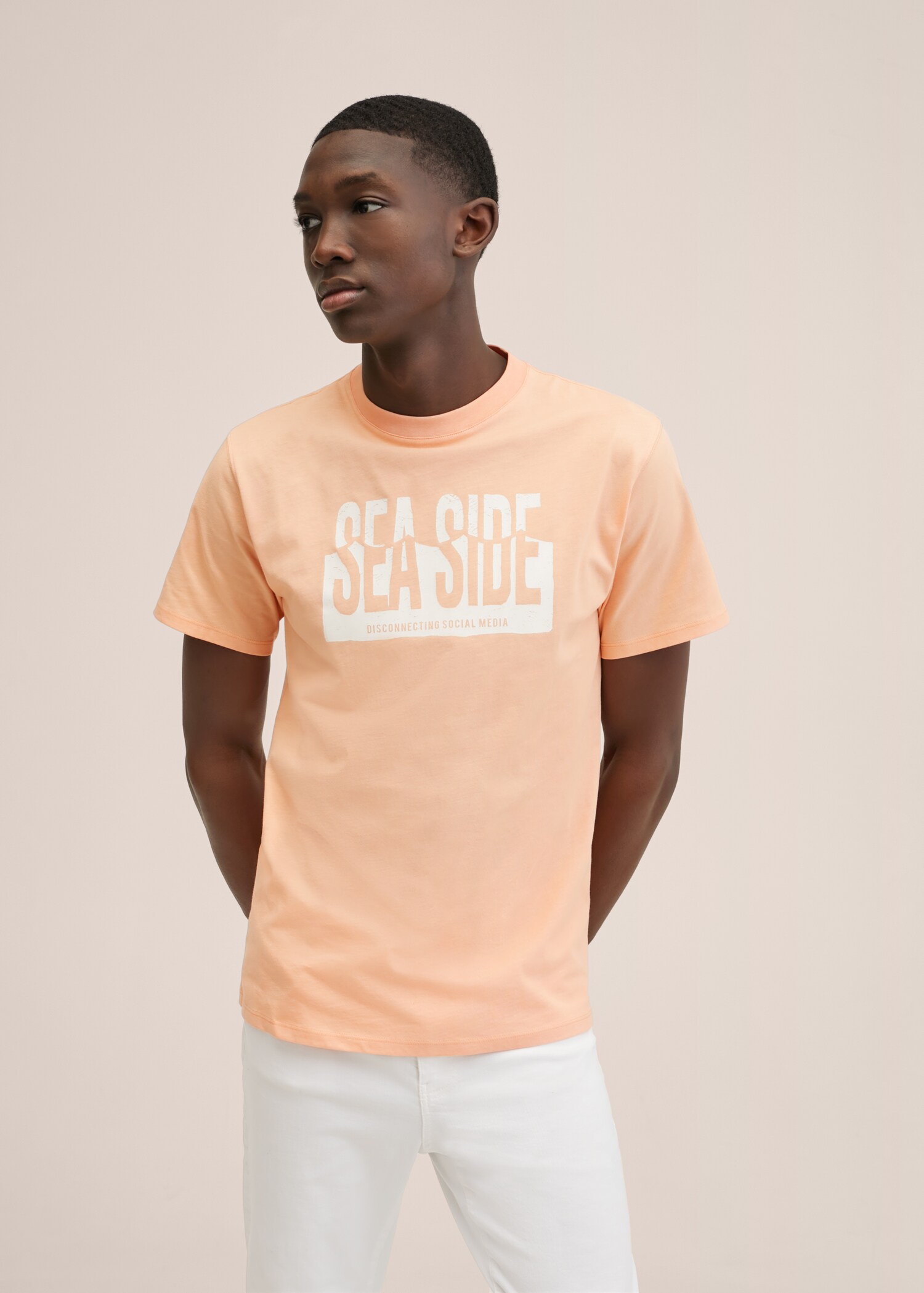 Printed cotton-blend T-shirt - Medium plane