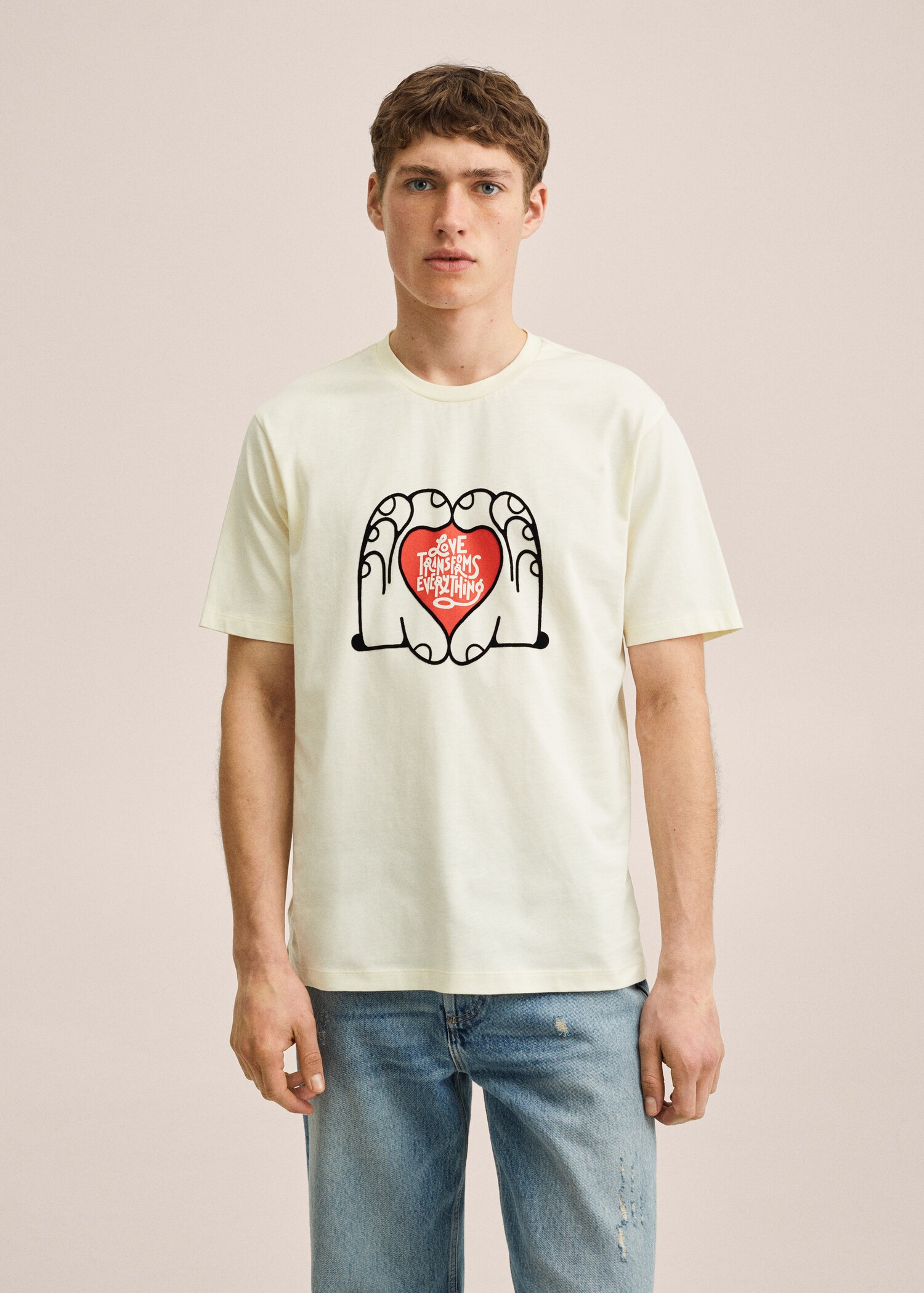 Printed cotton-blend T-shirt - Medium plane