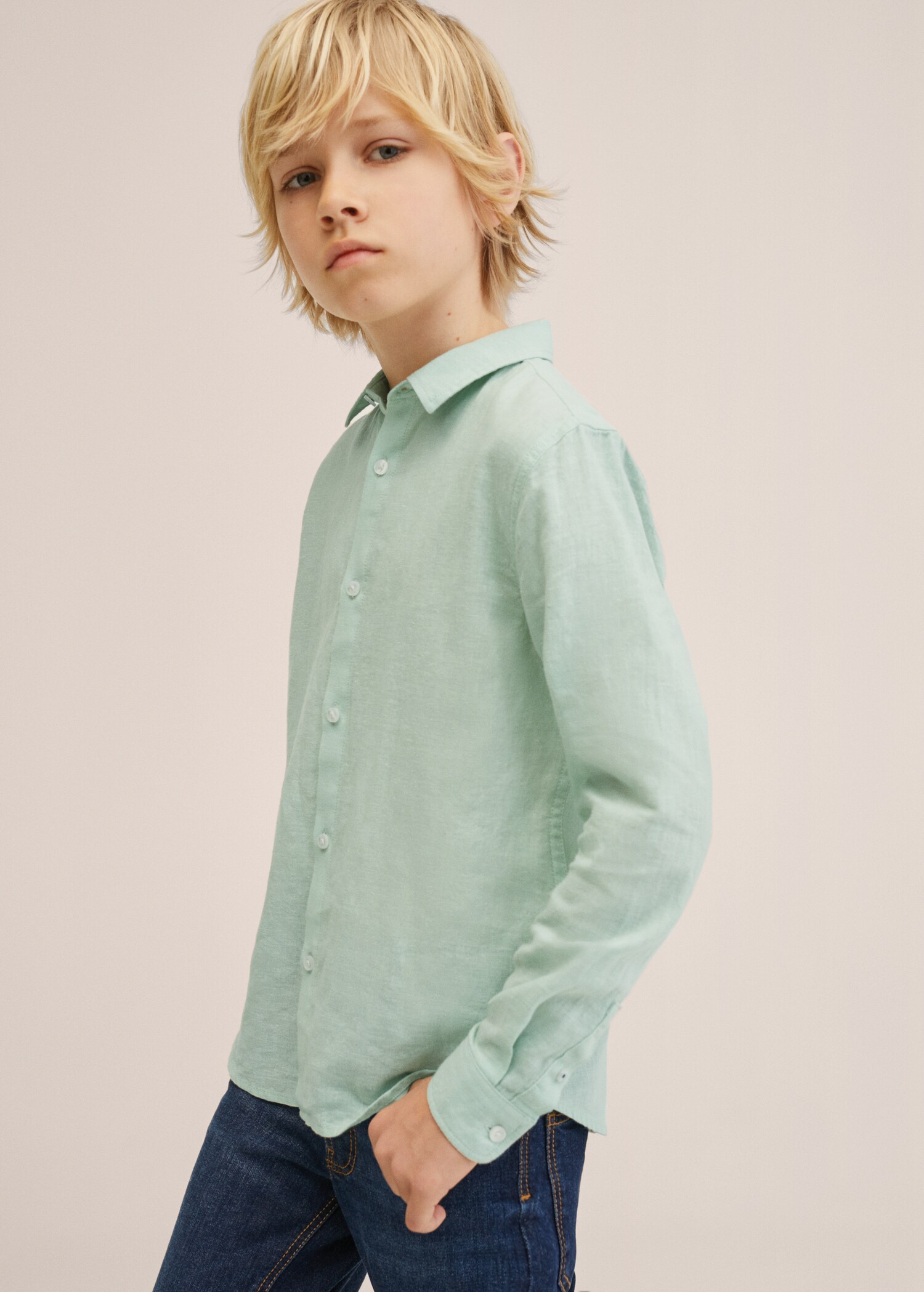 Cotton linen-blend shirt - Details of the article 2