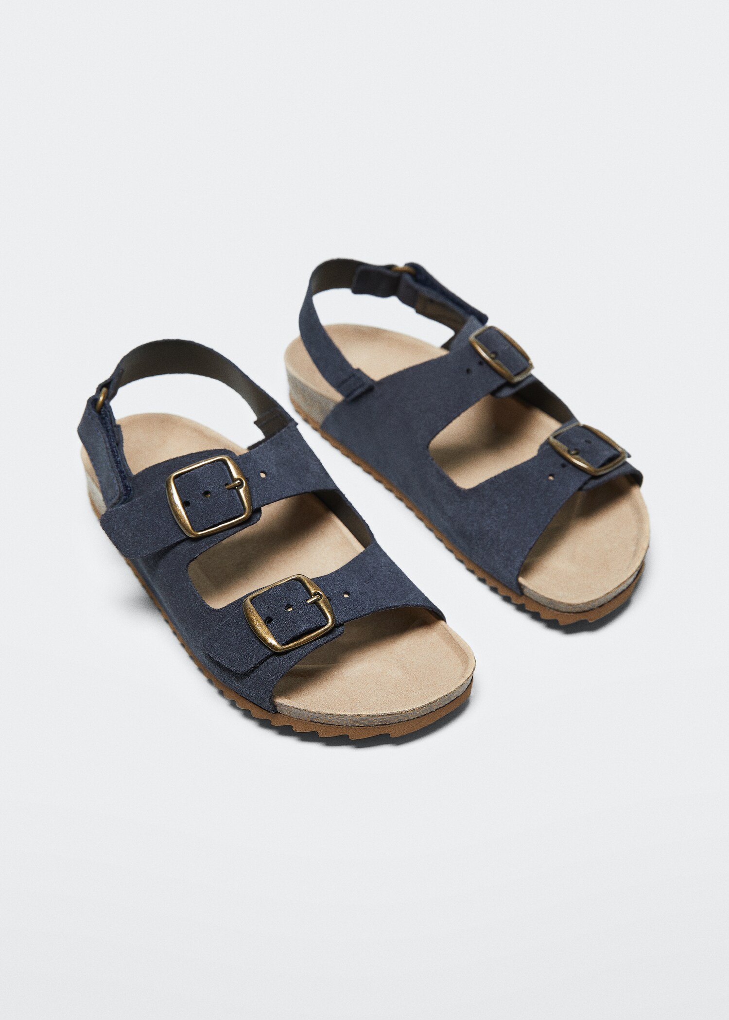 Buckle leather sandals - Medium plane