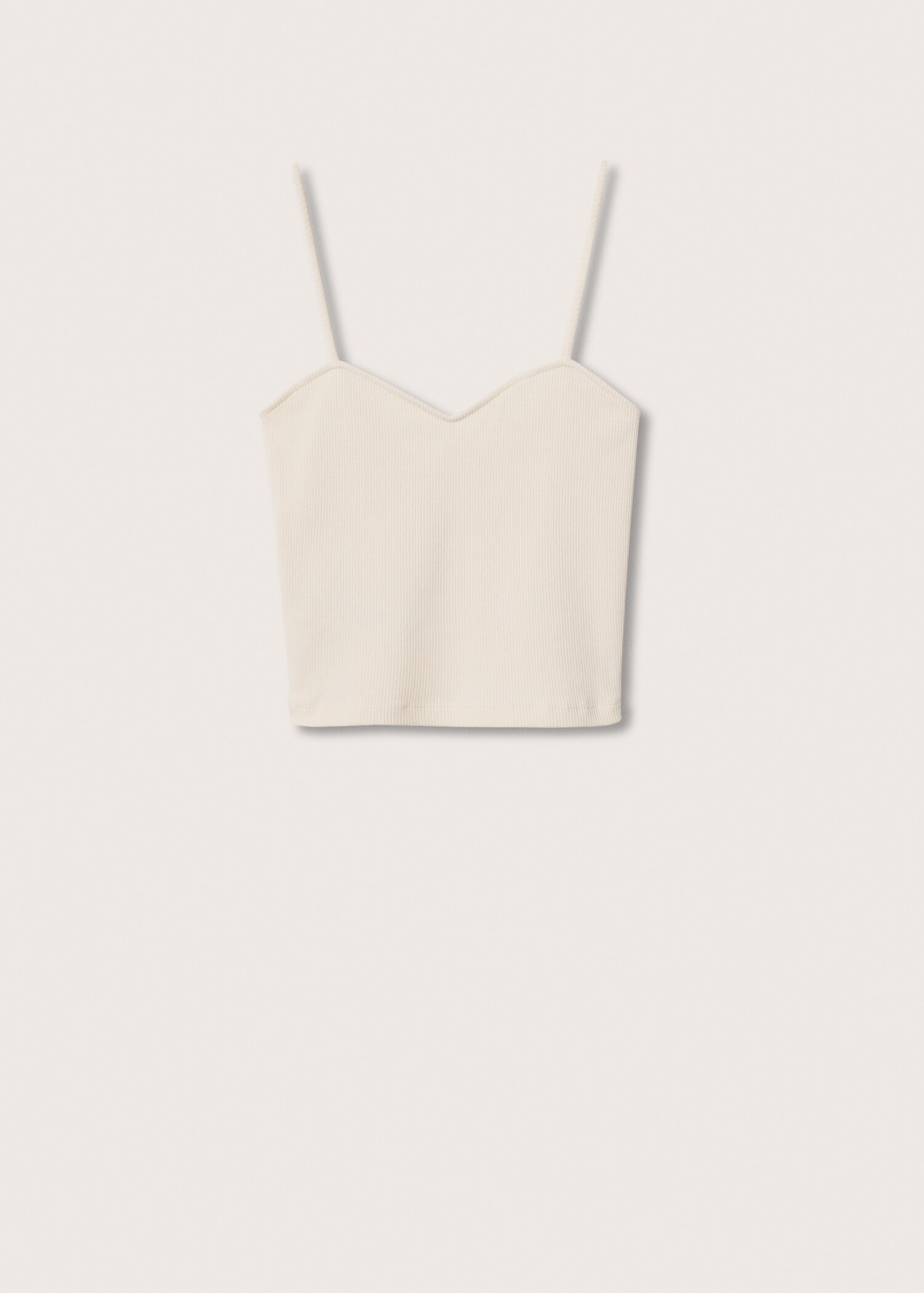 Ribbed cotton-blend top - Article without model